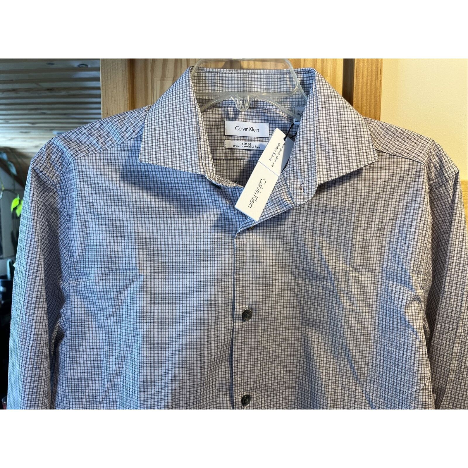 Calvin Klein Calvin Klein Men’s M 15-15.5 32-33 Brown Check Button Shirt Size US M / EU 48-50 / 2 - 8 Thumbnail