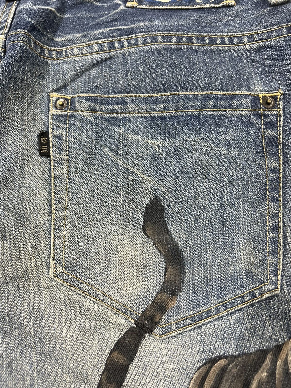 Karakuri Tamashii Karakuri Tamashi 🇯🇵 Tiger Hand Paint Baggy Jeans Denim Size US 36 / EU 52 - 8 Thumbnail