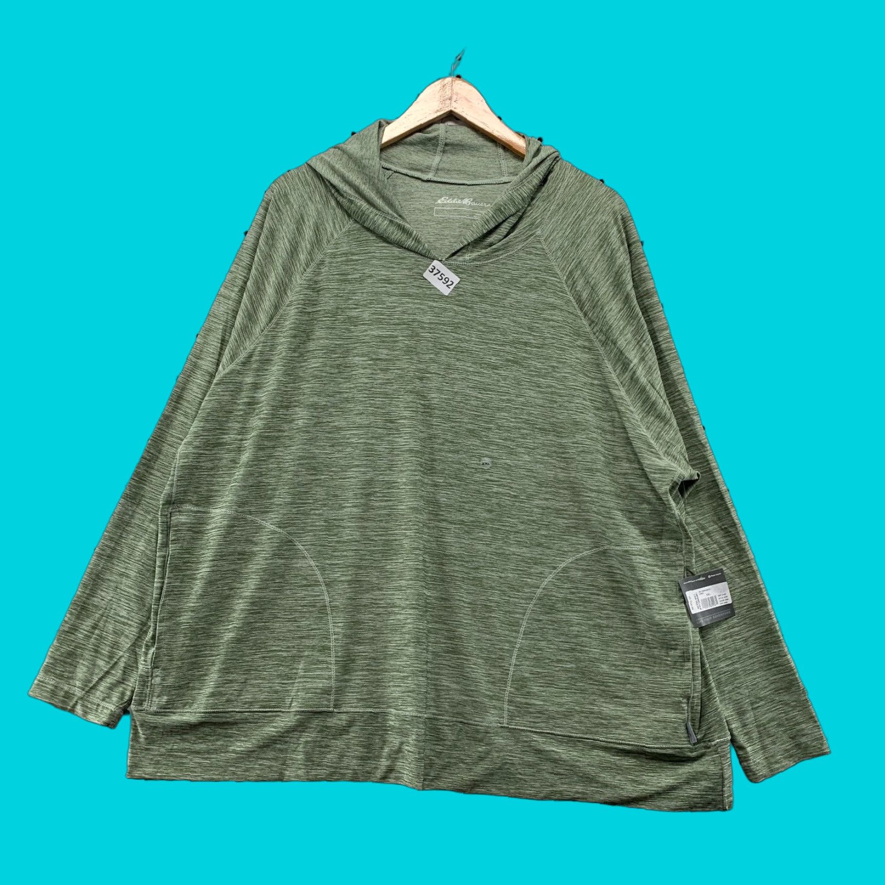 Eddie Bauer Eddie Bauer Hoodie Sweatshirt Women's 2XL Green Lightweight Pullover Activewear Size XXL / US 16-18 / IT 52-54 - 1 Thumbnail