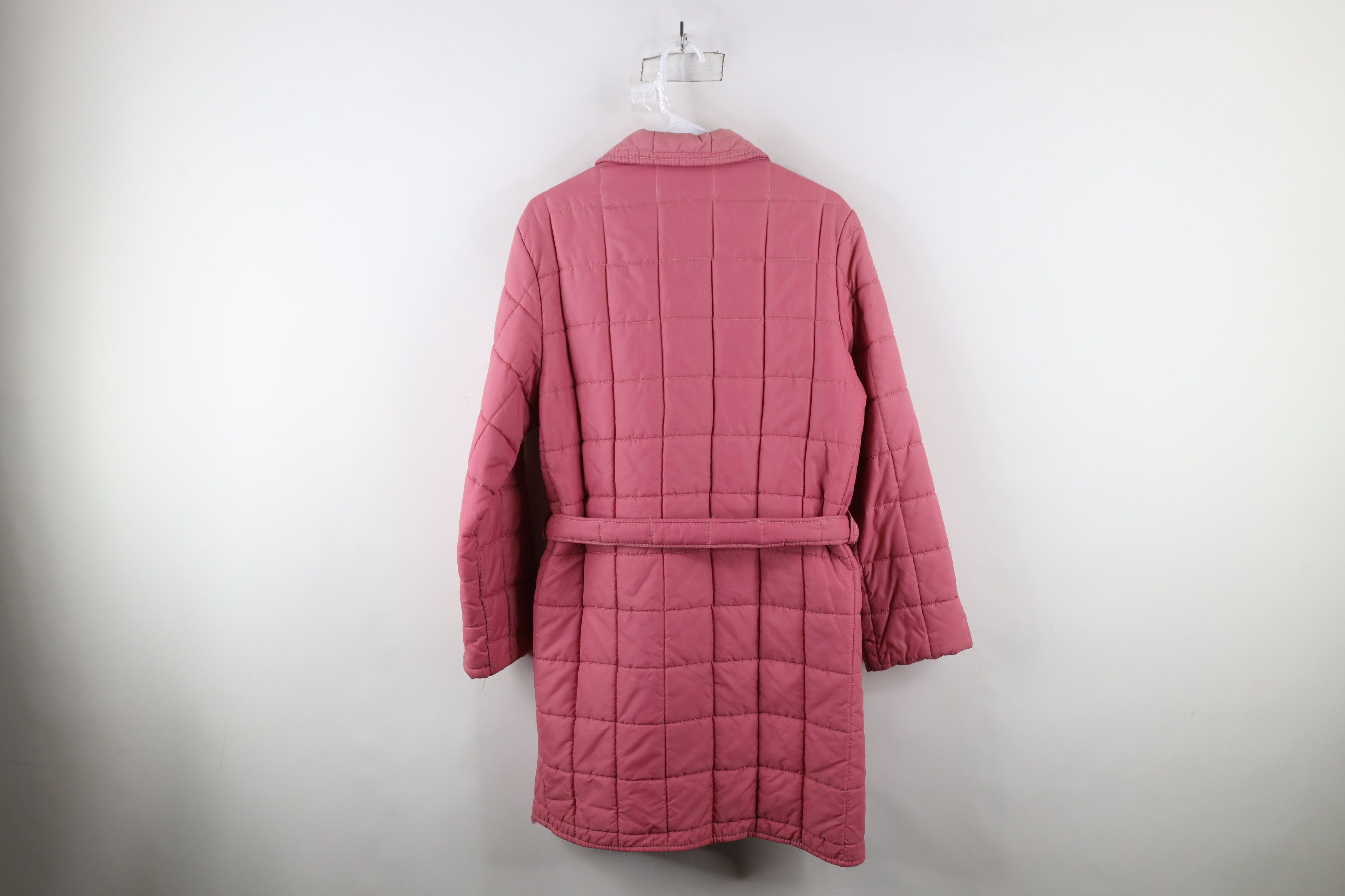 Vintage Vintage 70s Streetwear Quilted Belted Puffer Jacket Pink USA Size L / US 10 / IT 46 - 13 Thumbnail