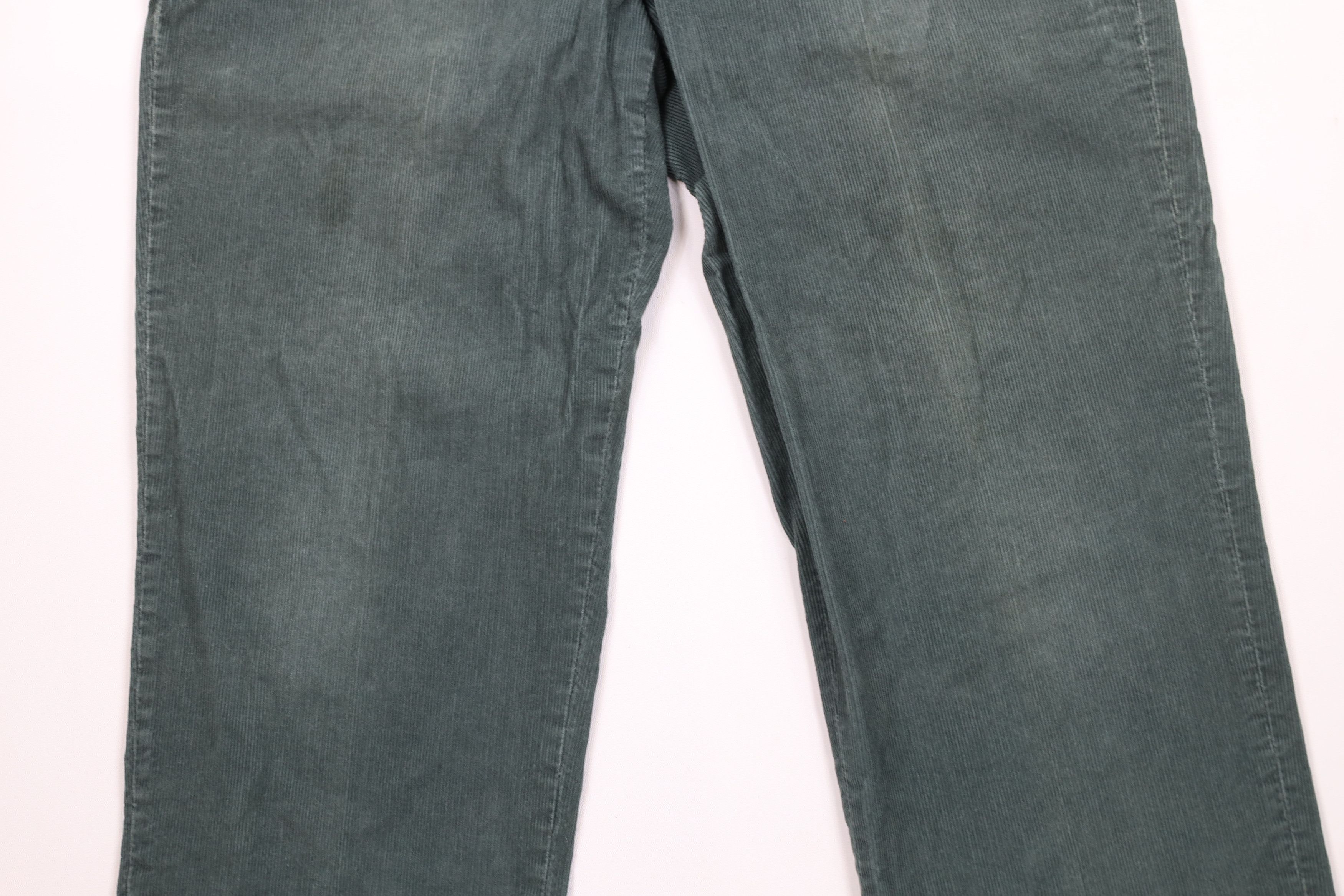 Lands' End × Vintage Vintage 90s Lands End Wide Leg Corduroy Chino Pants Green Size US 36 / EU 52 - 3 Thumbnail