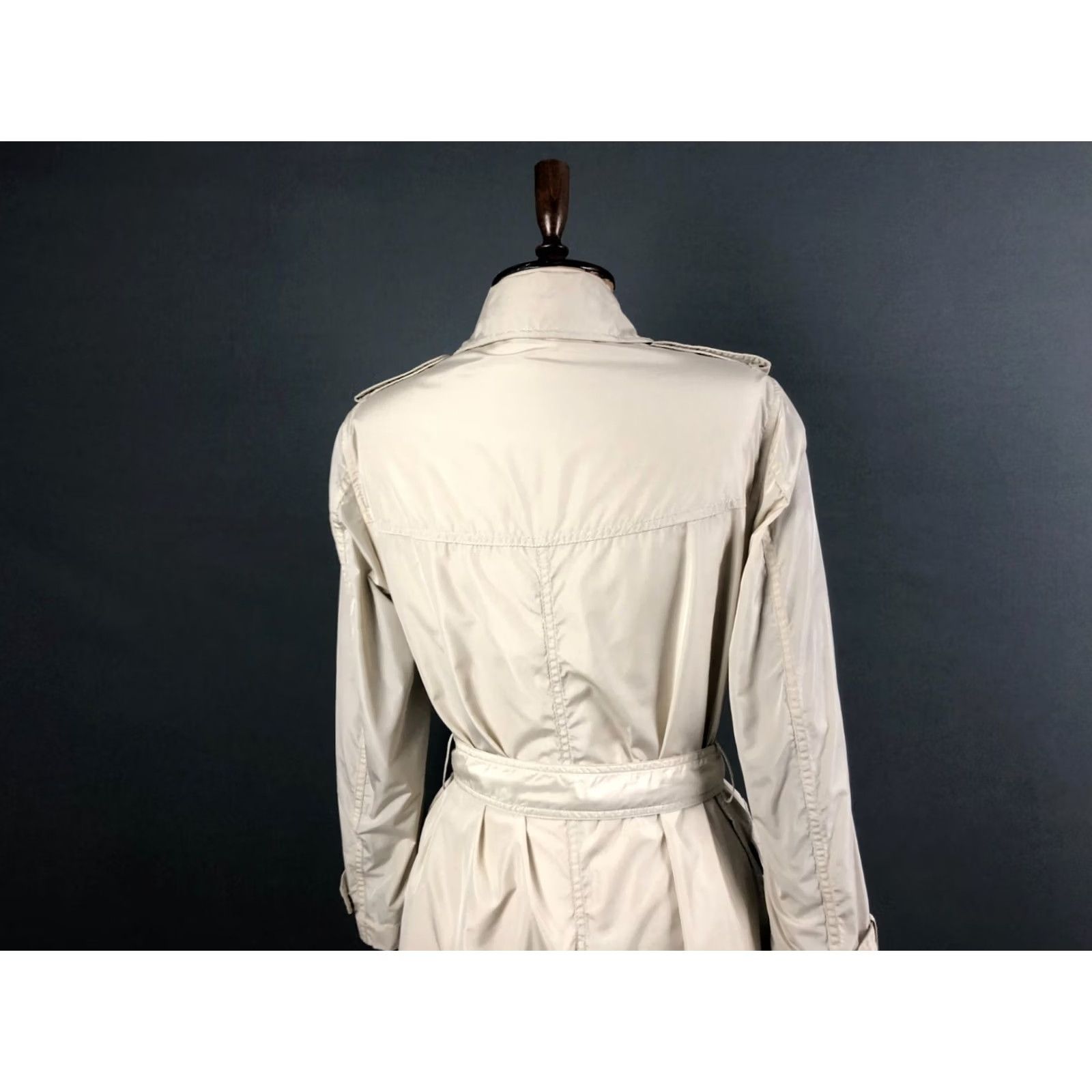 Fay Fay Trench Coat Ivory Women S Belted Snap Front Polyester Casual Long Sleeve Mid-Length Size S / US 4 / IT 40 - 5 Thumbnail