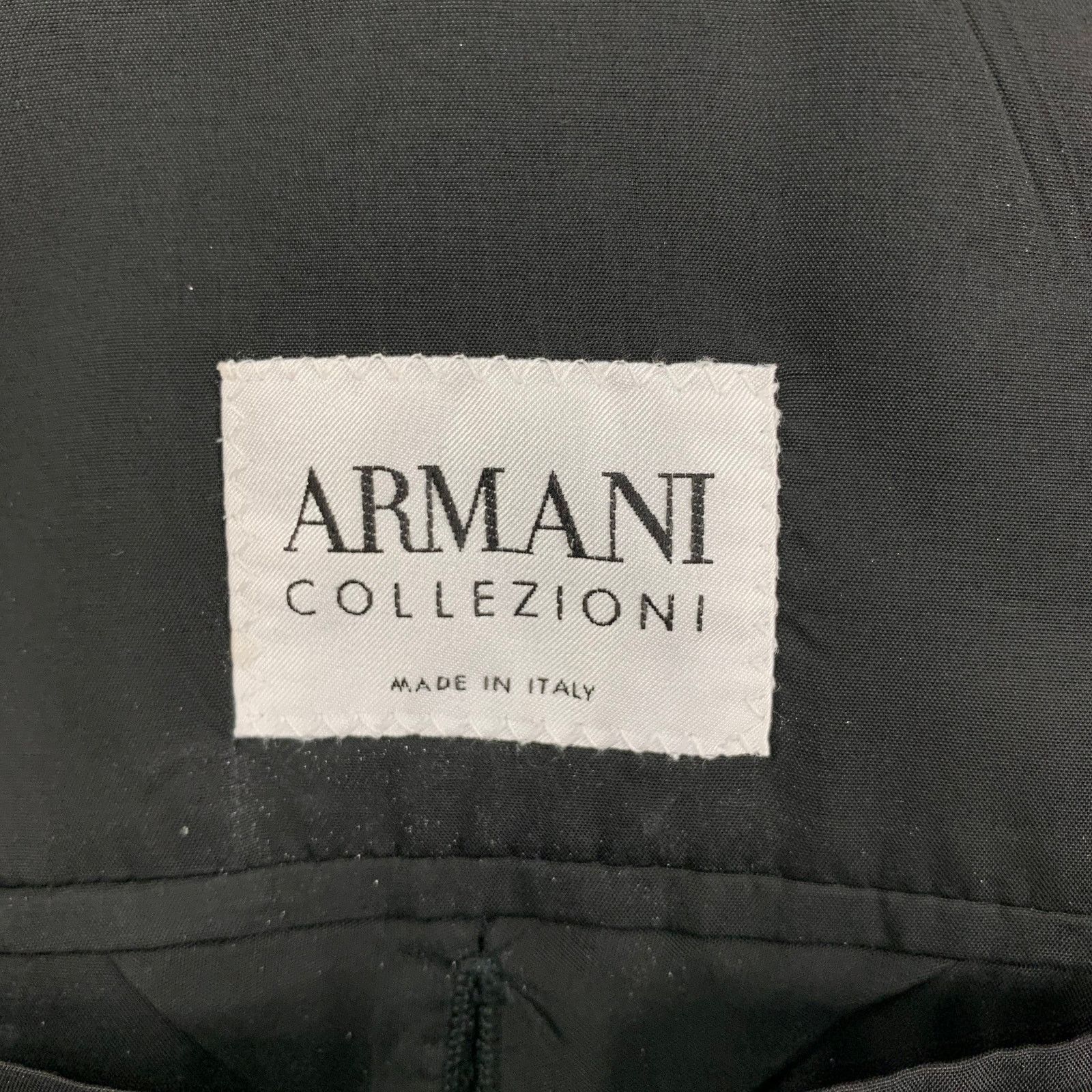 Armani Collezioni Size 40 Black Charcoal Plaid Wool Sport Coat Size 40R - 5 Thumbnail