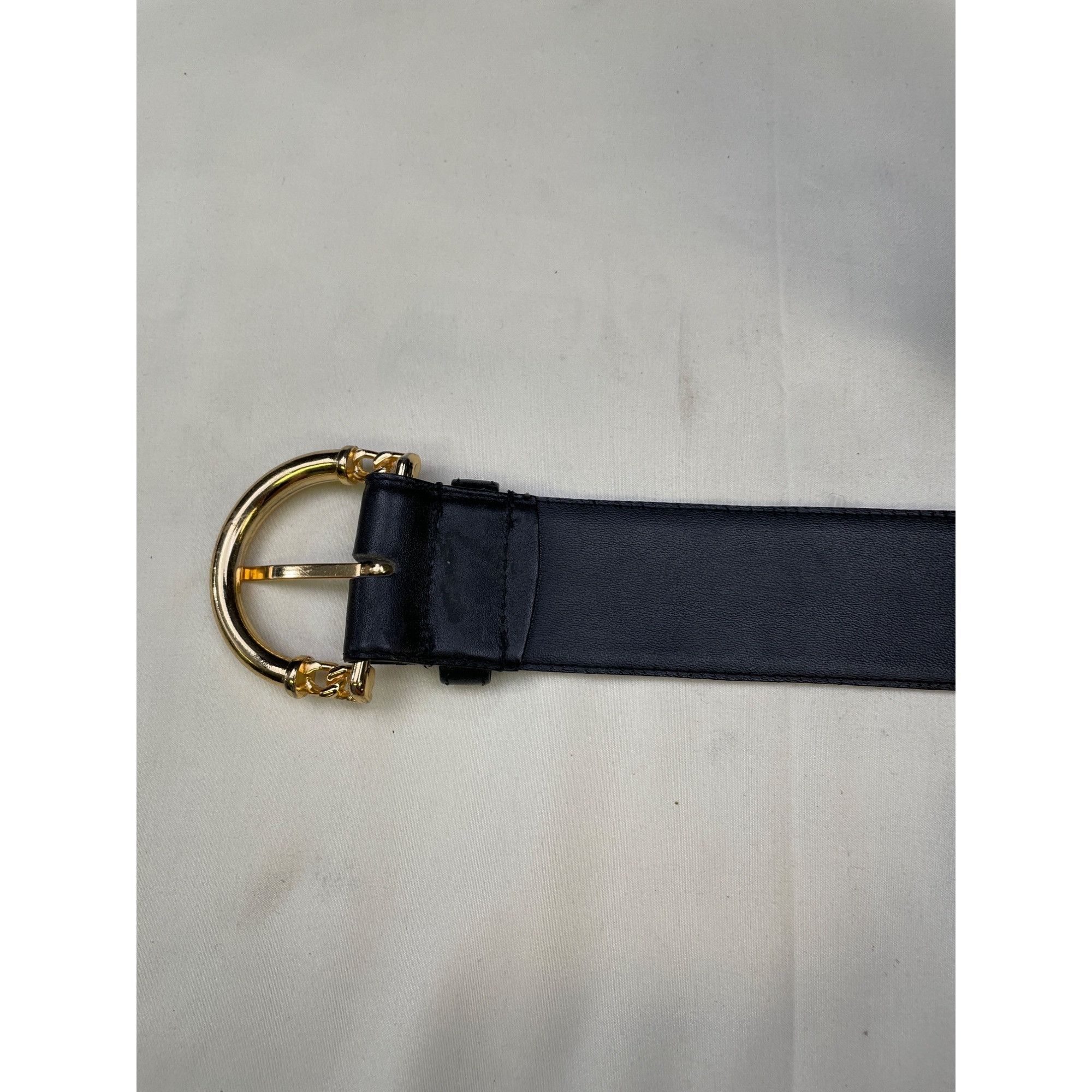 Charter Club Charter Club Women's Black Leather Belt with Gold Buckle Siz Size ONE SIZE - 6 Thumbnail
