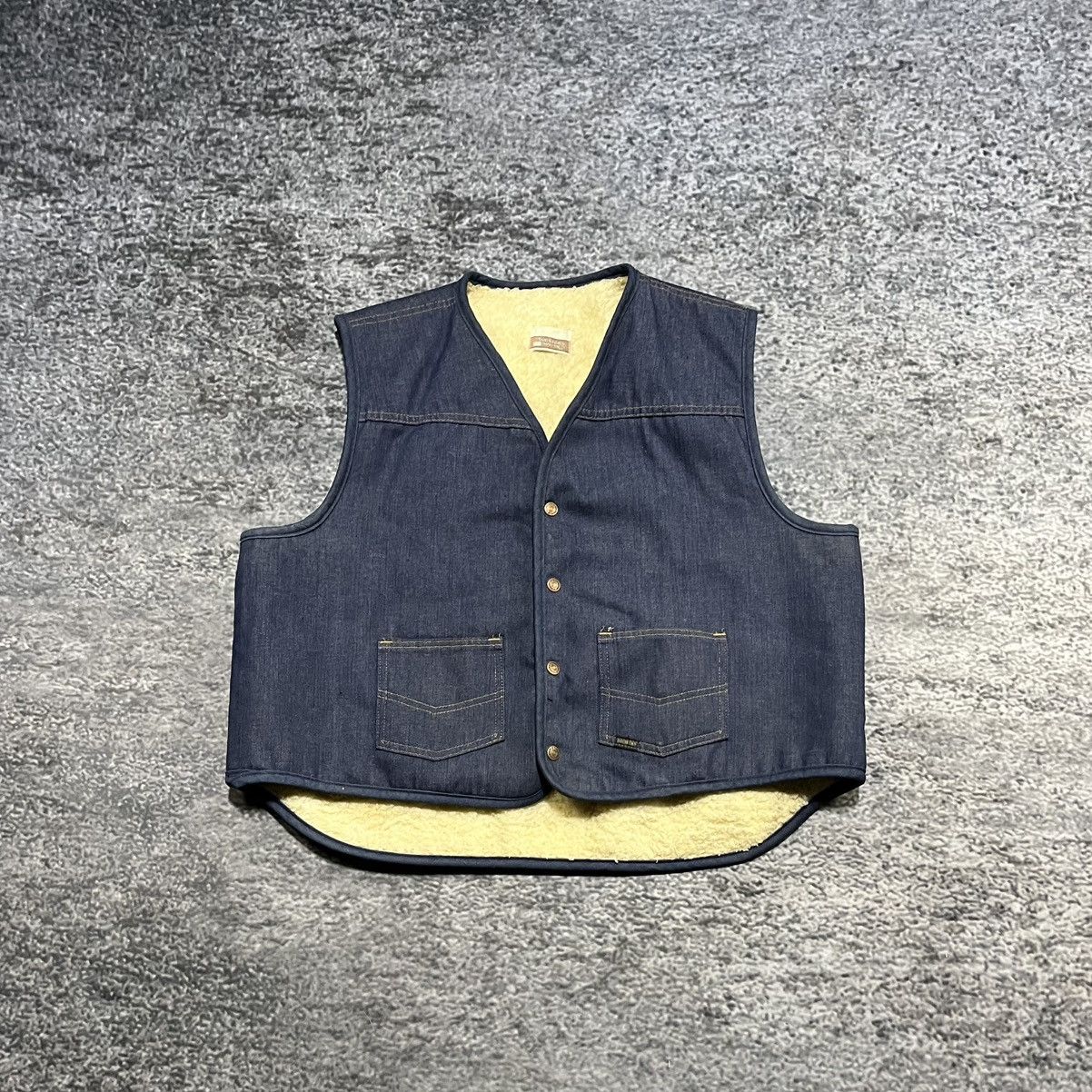 Sears Vintage Sears Roebucks Western Wear Sherpa Lined Denim Vest Size US XL / EU 56 / 4 - 1 Thumbnail