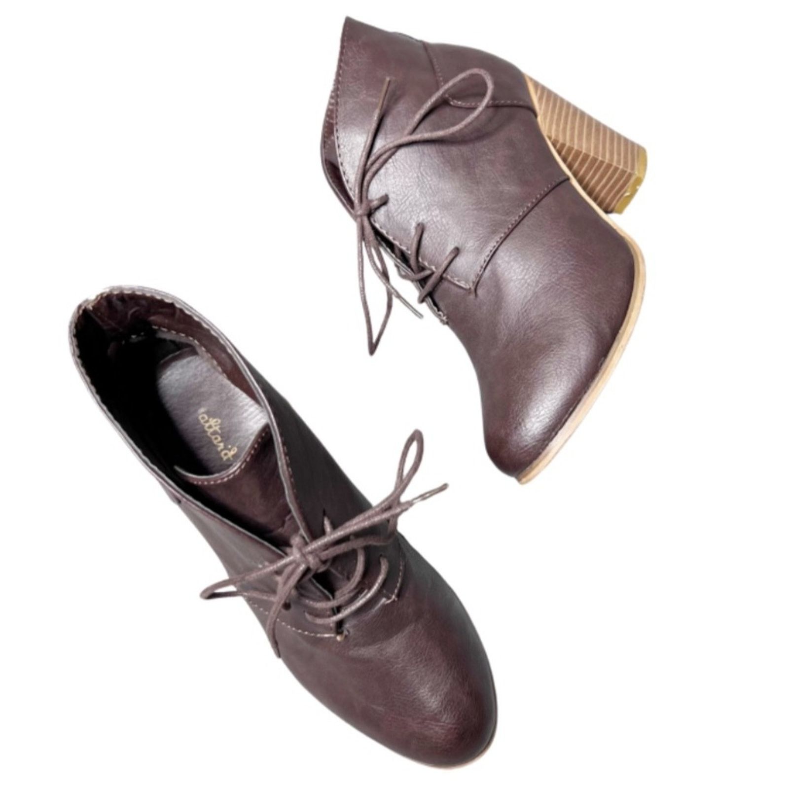 Other Altar'd State Women’s Brown Leather Platform Ankle Booties Size US 6.5 / IT 36.5 - 7 Thumbnail