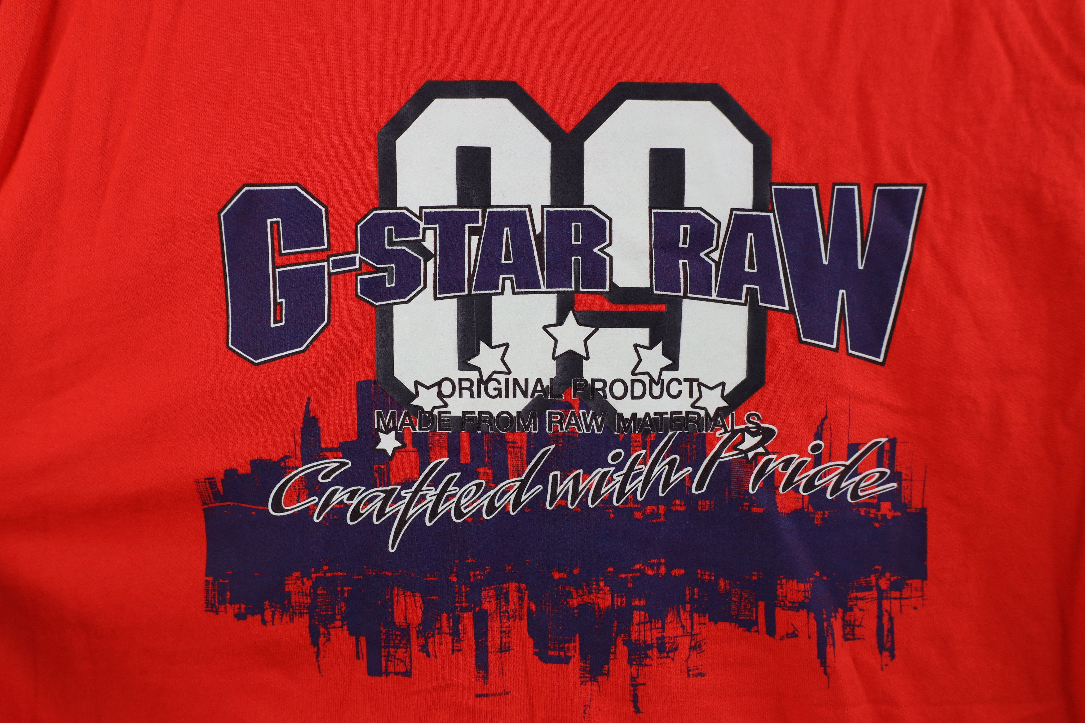 G-Star × Vintage G-Star Raw Denim Spell Out City Skyline Short Sleeve T-Shirt Size US L / EU 52-54 / 3 - 4 Thumbnail