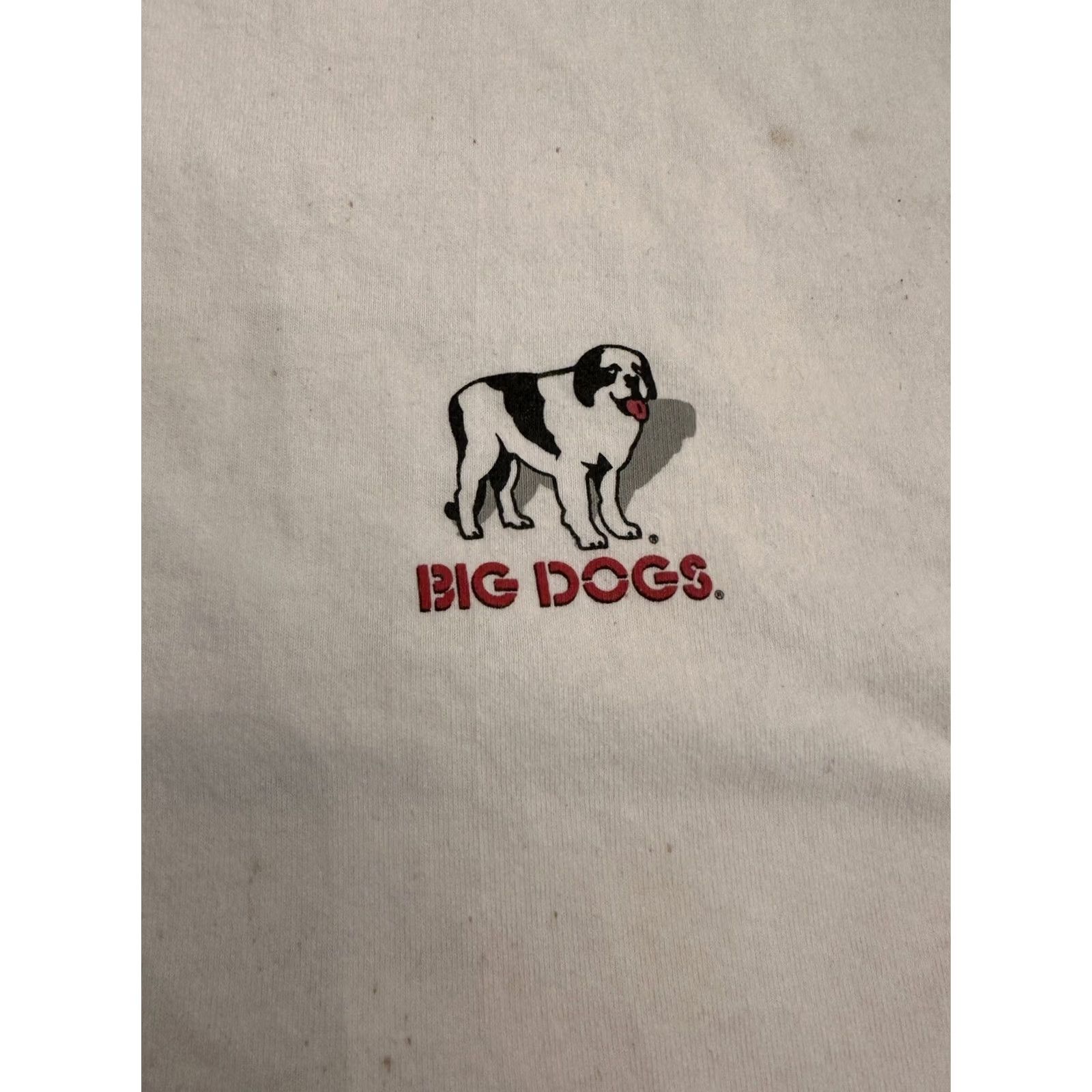 Big Dogs VINTAGE Big Dogs T-Shirt Men 2XL White Cotton Logo Short Sleeve Crew Neck Barbeque Rules Dog Stained Size US XXL / EU 58 / 5 - 3 Thumbnail