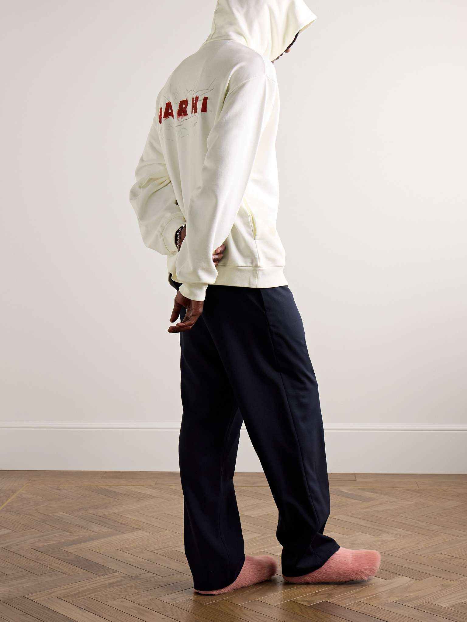 Marni o1w1db11025 Embroidered Cotton-Jersey Hoodie in White Size US XL / EU 56 / 4 - 3 Thumbnail
