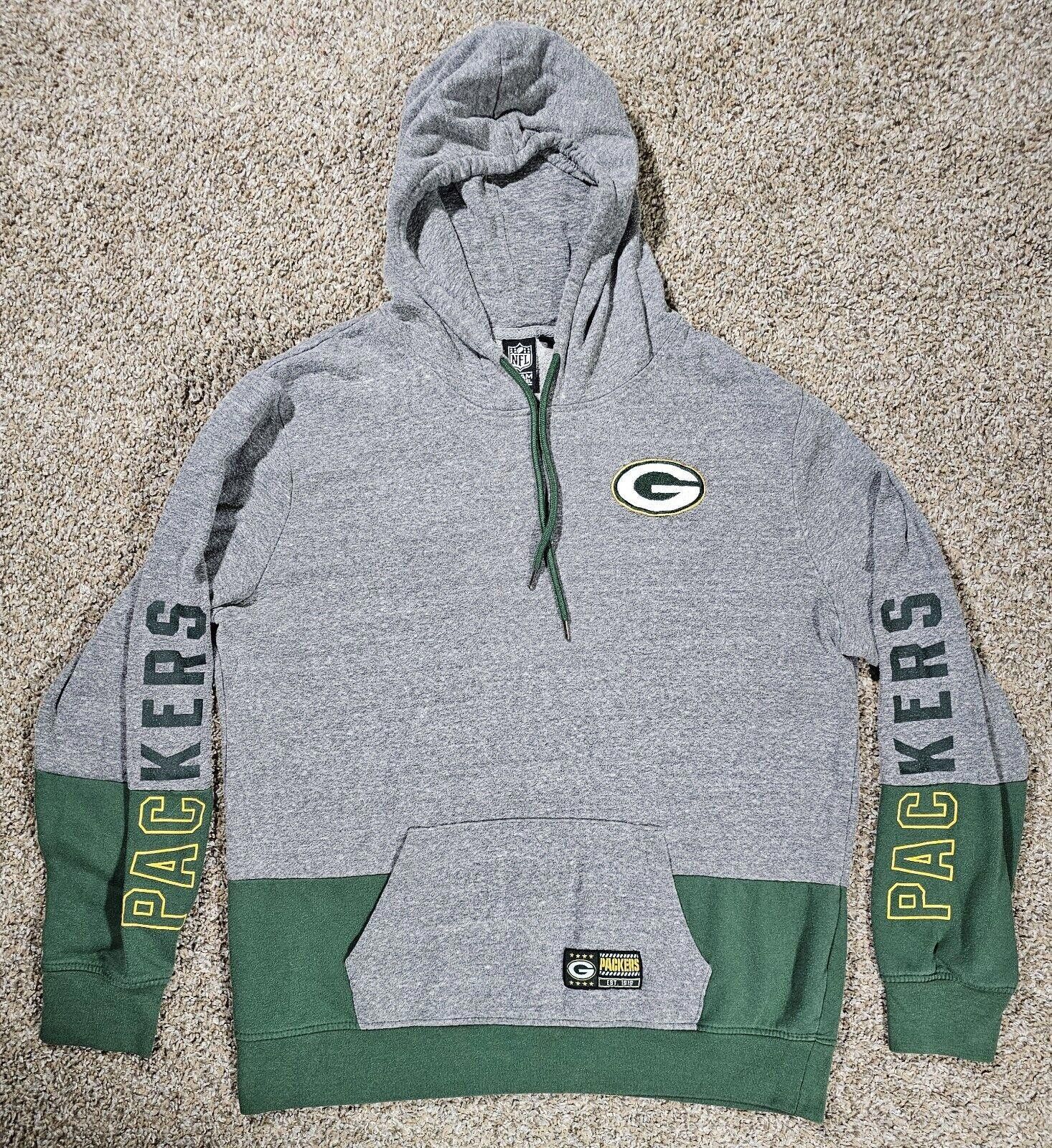 Designer Green Bay Packers NFL Team Apparel Men's L Hoodie Green Gray Size ONE SIZE - 1 Thumbnail