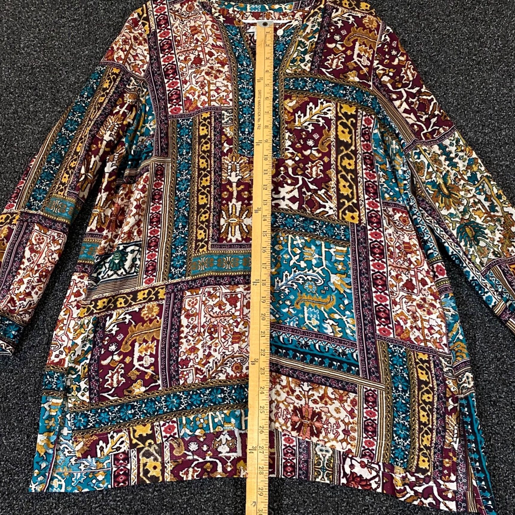 J. Jill J. Jill Shirt Womens Medium Blouse Geometric Tunic Rayon Button Womens M Multicolor Upgrade Size M / US 6-8 / IT 42-44 - 4 Thumbnail