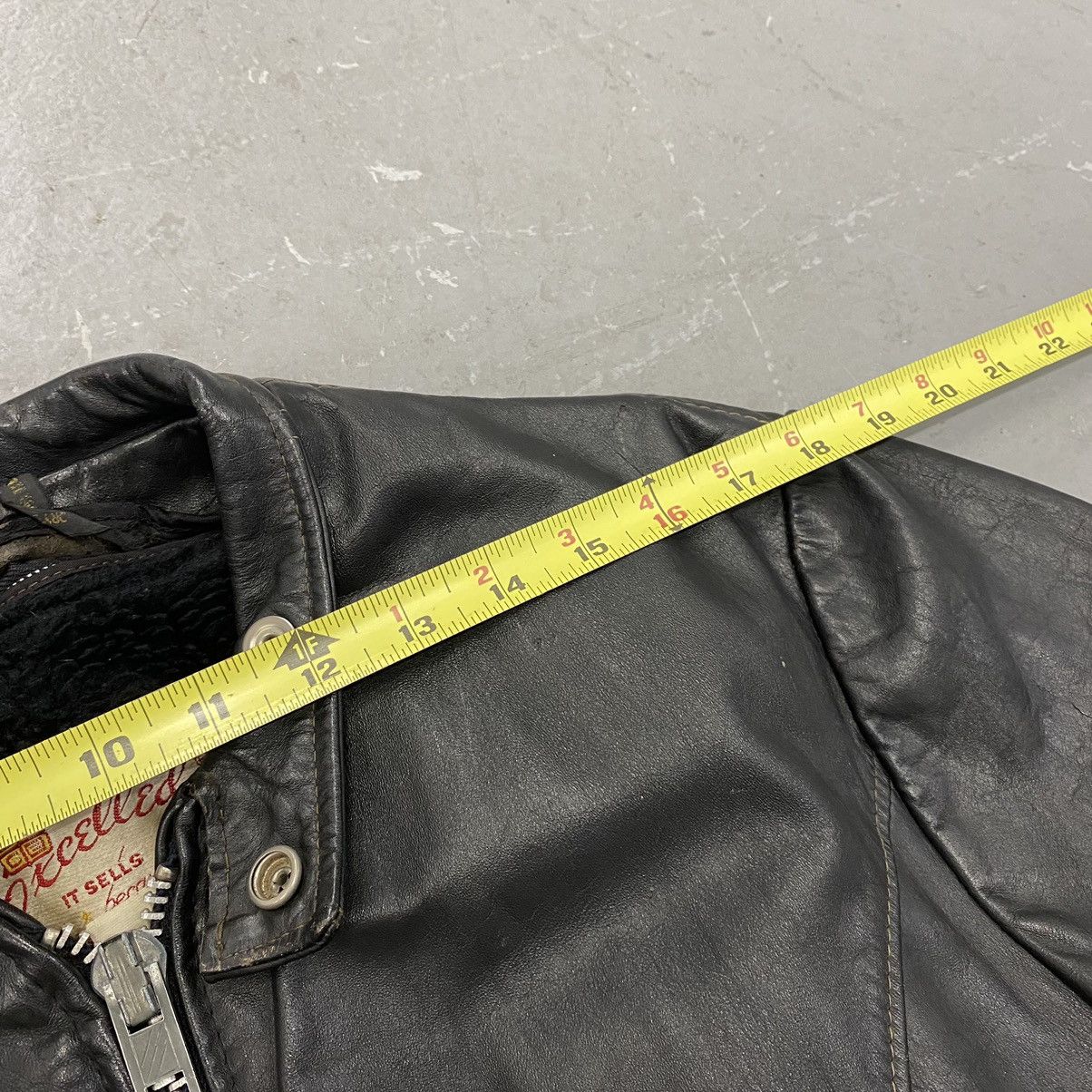 Japanese Brand × Vintage Vtg 60s 70s Excelled Black Leather Cafe Racer Moto Jacket Size US M / EU 48-50 / 2 - 4 Thumbnail