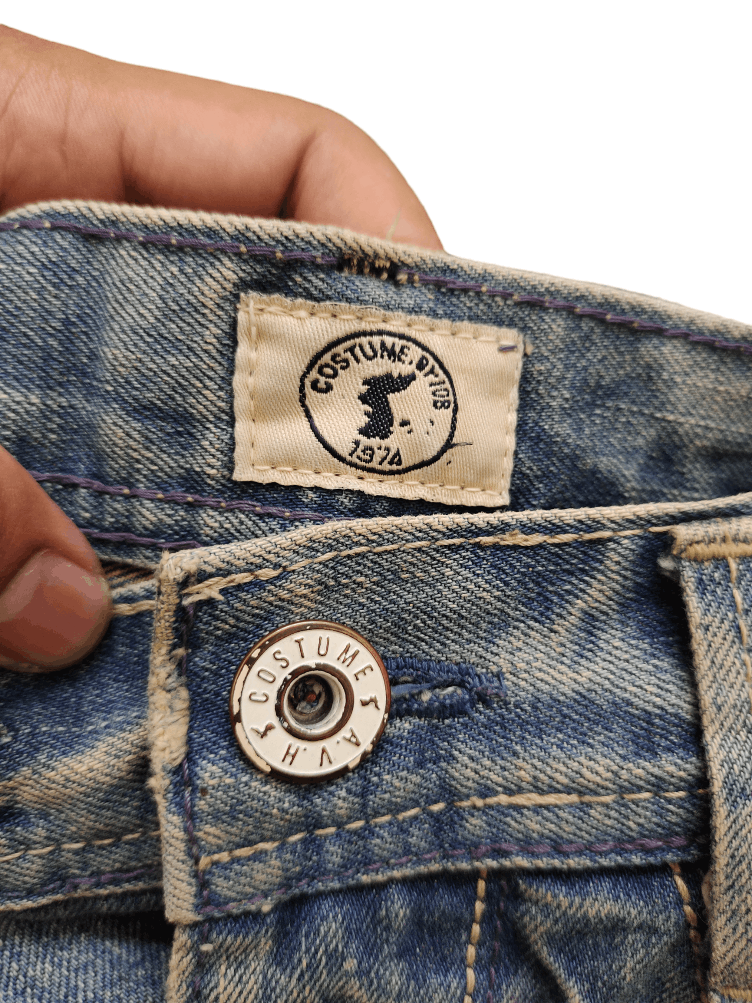 GOSTAR DE FUGA Japanese Brand A.V.H Custome Clawmark Distress Faded Jeans Size US 32 / EU 48 - 16 Thumbnail