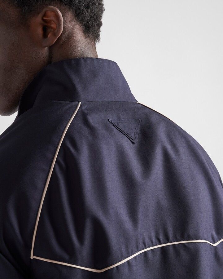 Prada oc11z0625 Wool And Silk Blouson Jacket in Navy Size US M / EU 48-50 / 2 - 4 Thumbnail
