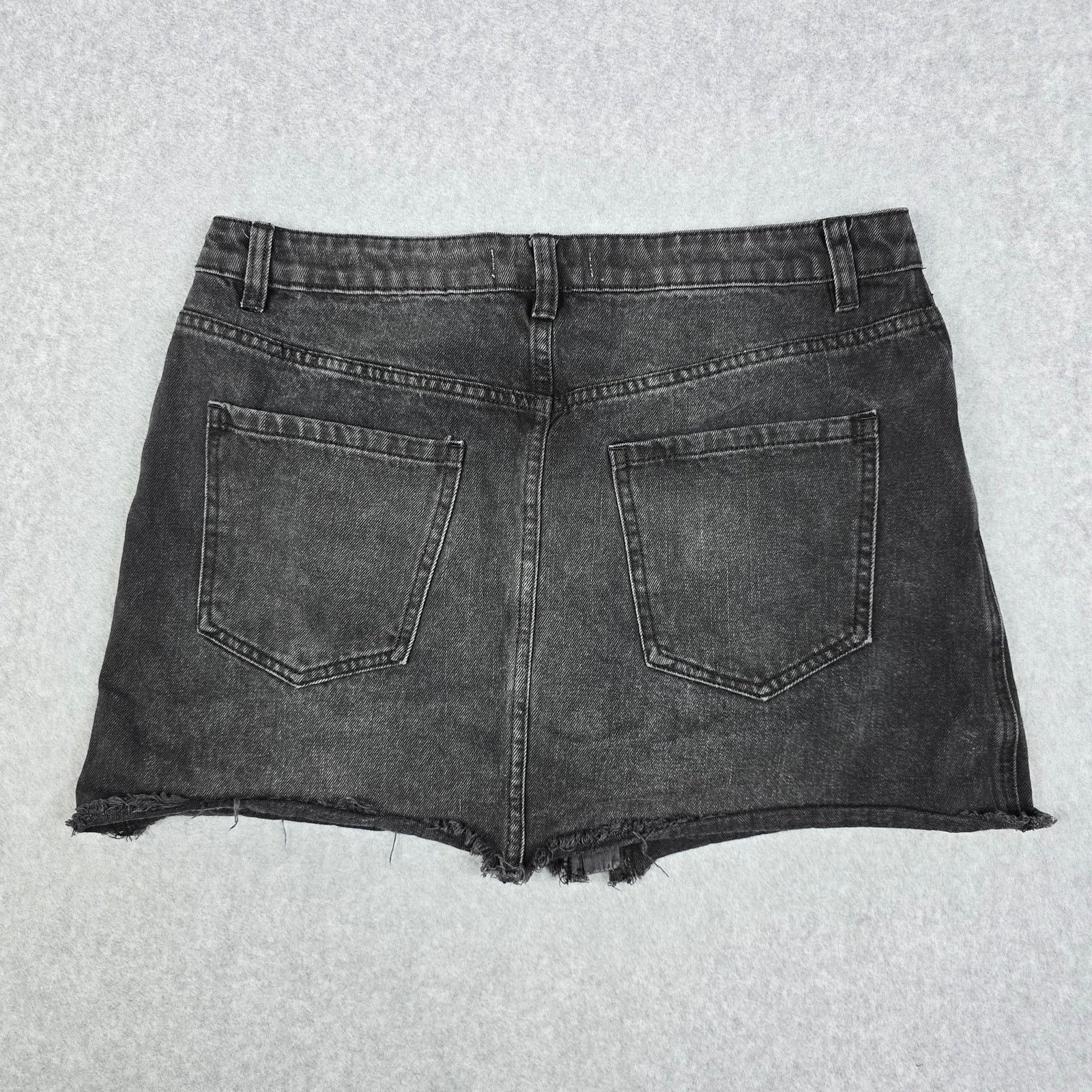 Free People We The Free 31 Black Denim Zip-It-Up Mini Skirt Size 31" - 2 Thumbnail