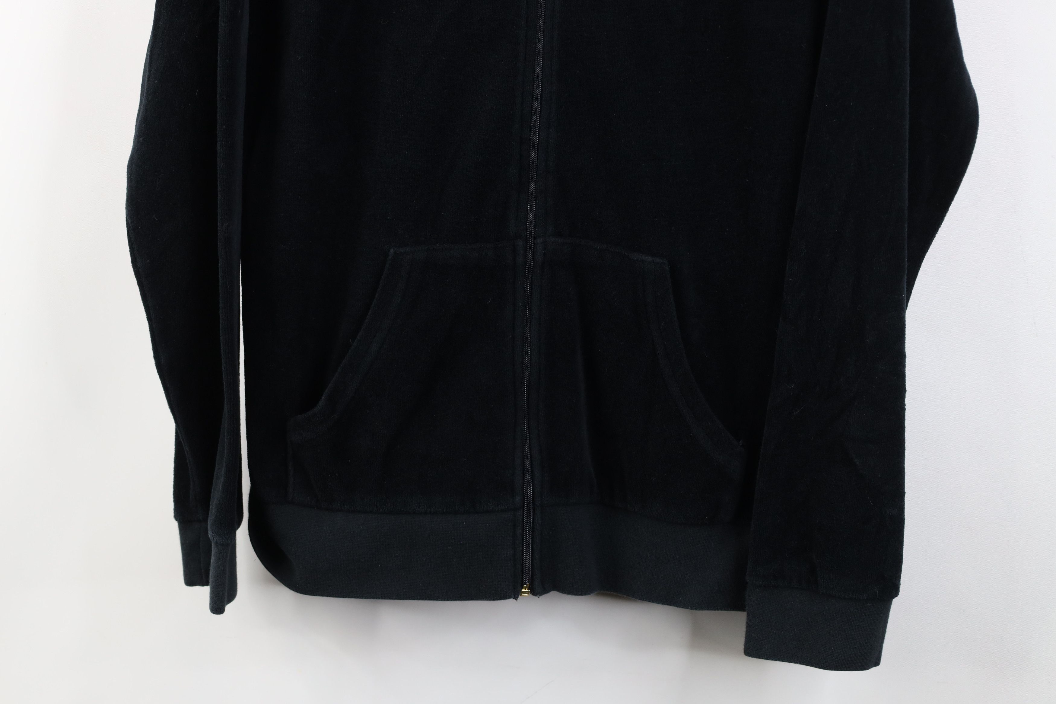 Juicy Couture Vintage 90s Y2K Juicy Couture Velour Zip Hoodie Black Size L / US 10 / IT 46 - 3 Thumbnail