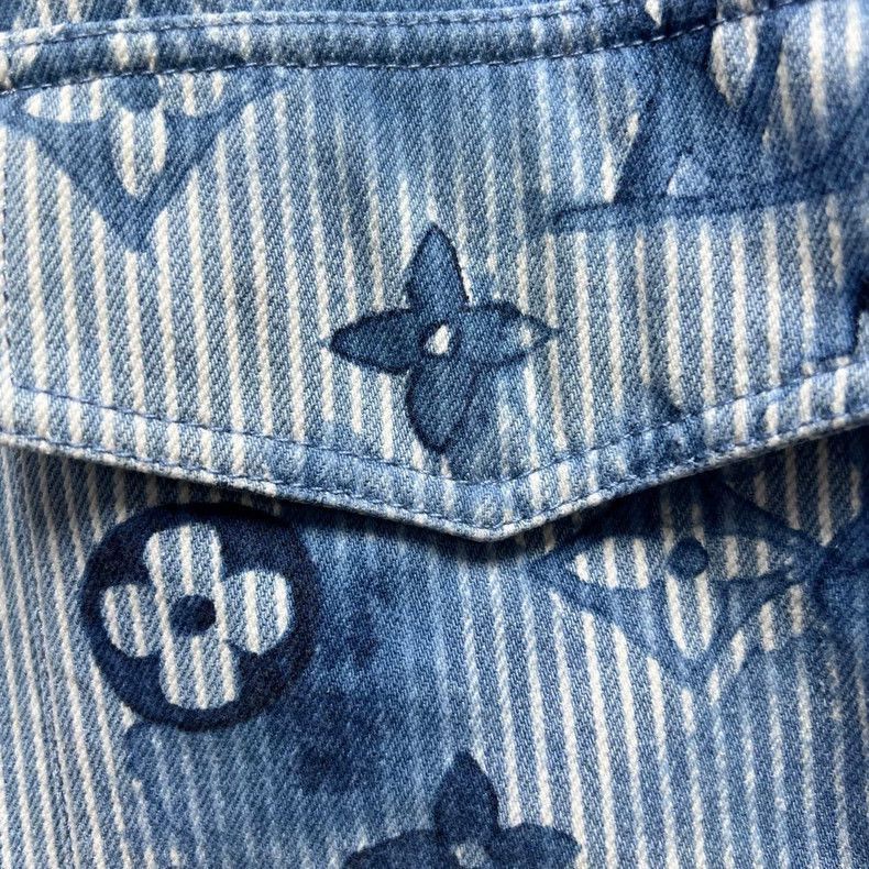 Louis Vuitton Louis Vuitton Blue Ink Print Denim Jacket-2506 Size US XL / EU 56 / 4 - 6 Thumbnail