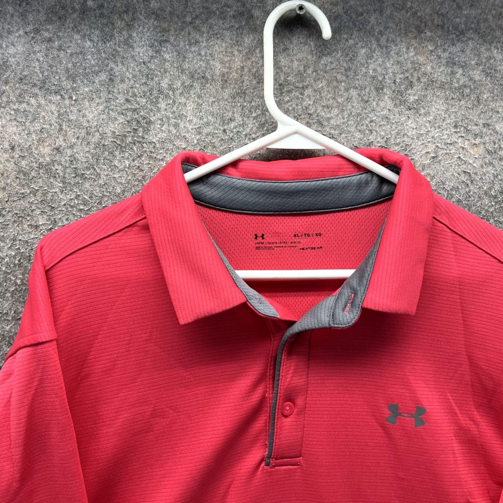 Under Armour Under Armour Polo Shirt Mens XL Red HeatGear Loose Performance Golf Stretch Shirt Golf Polo Striped Short Sleeve Mens Size US XL / EU 56 / 4 - 5 Thumbnail
