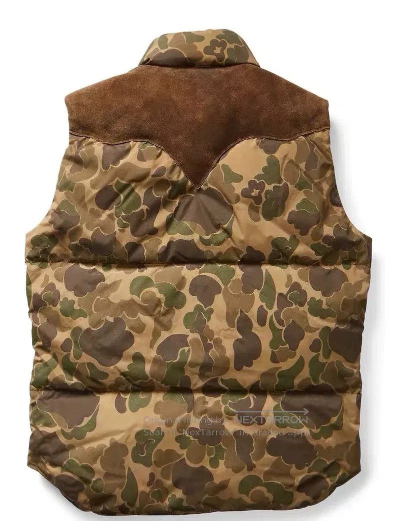 RRL Ralph Lauren RRL Ralph Lauren Spliced leather camouflage down vest Size US XS / EU 42 / 0 - 3 Thumbnail