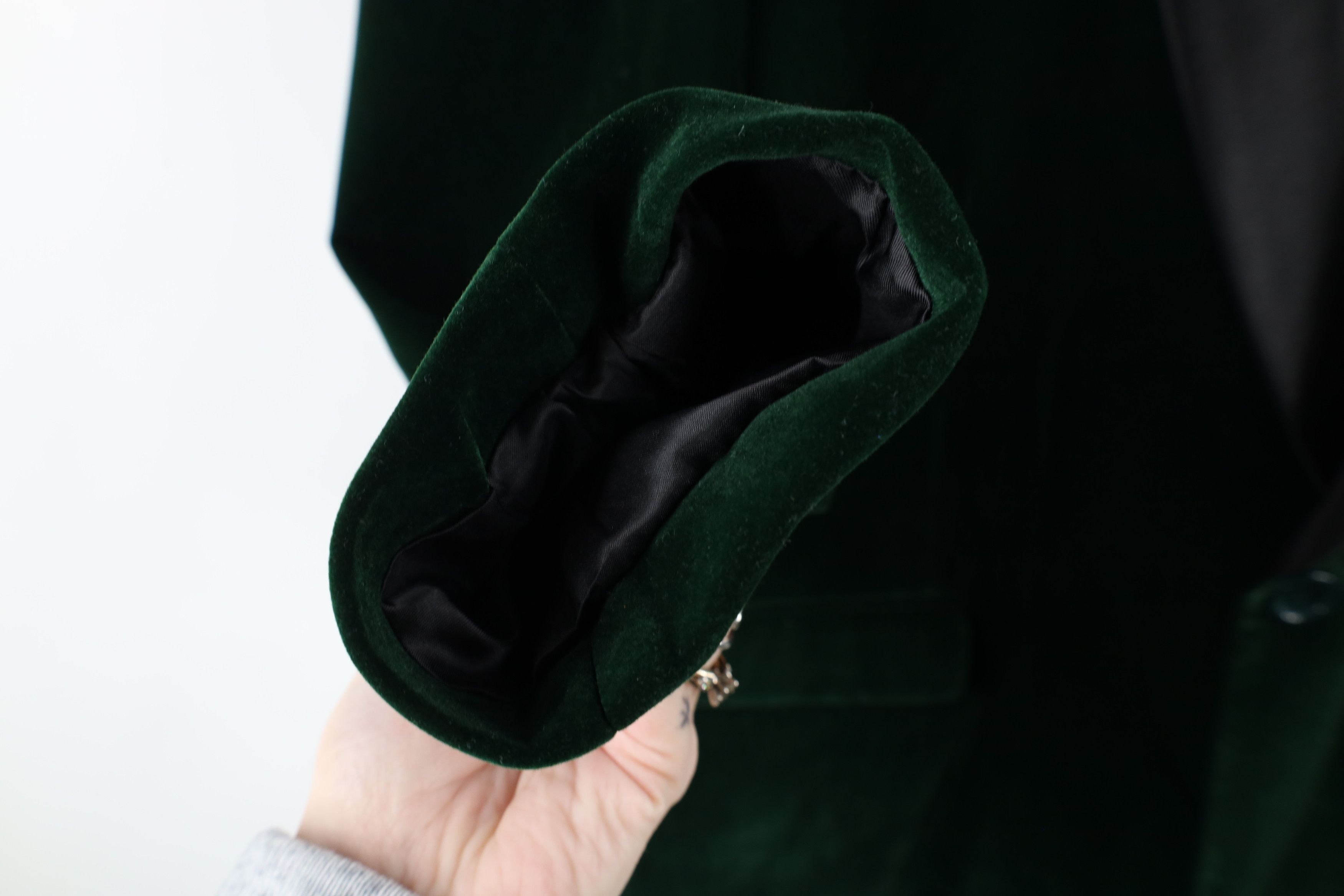 Vintage Rockabilly Velvet Velour One Button Blazer Suit Jacket Green Size US XL / EU 56 / 4 - 7 Thumbnail