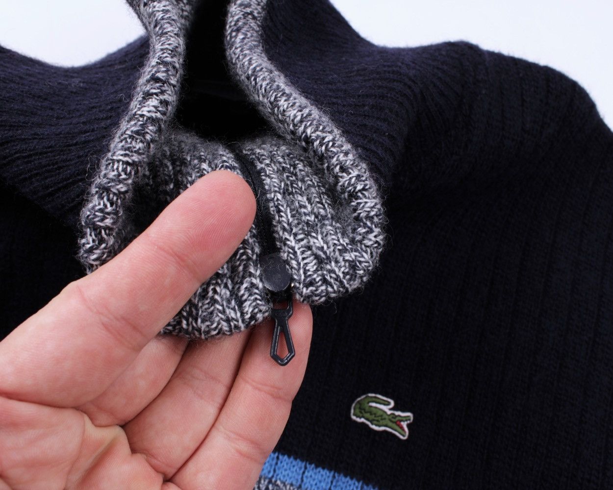 Lacoste × Vintage LACOSTE Vintage Half Zip 1/4 Wool Knitted Sweater Jumper Size US L / EU 52-54 / 3 - 8 Thumbnail