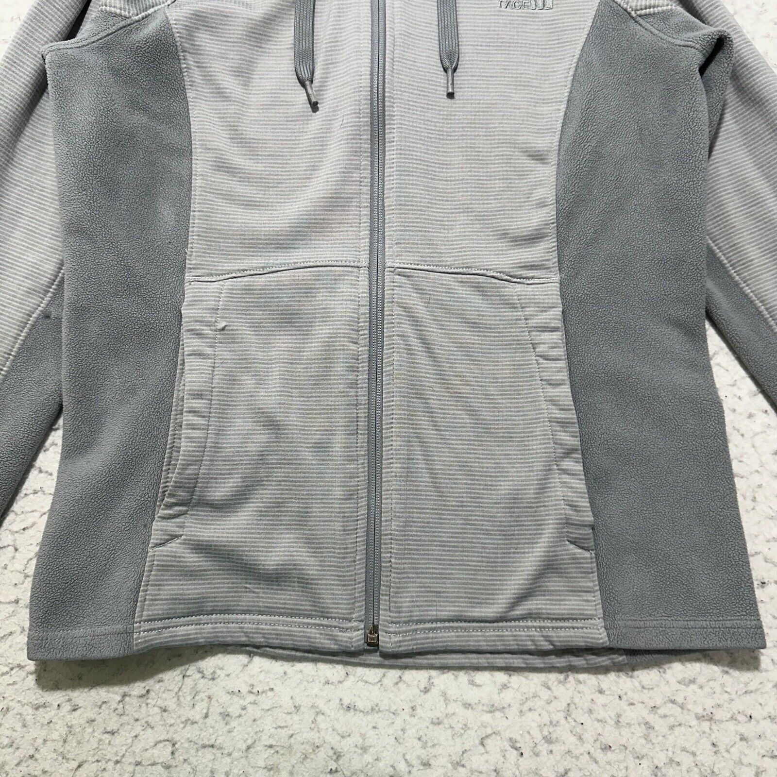The North Face The North Face Medium Hoodie Fleece Gray Striped Sweatshirt Size M / US 6-8 / IT 42-44 - 8 Thumbnail
