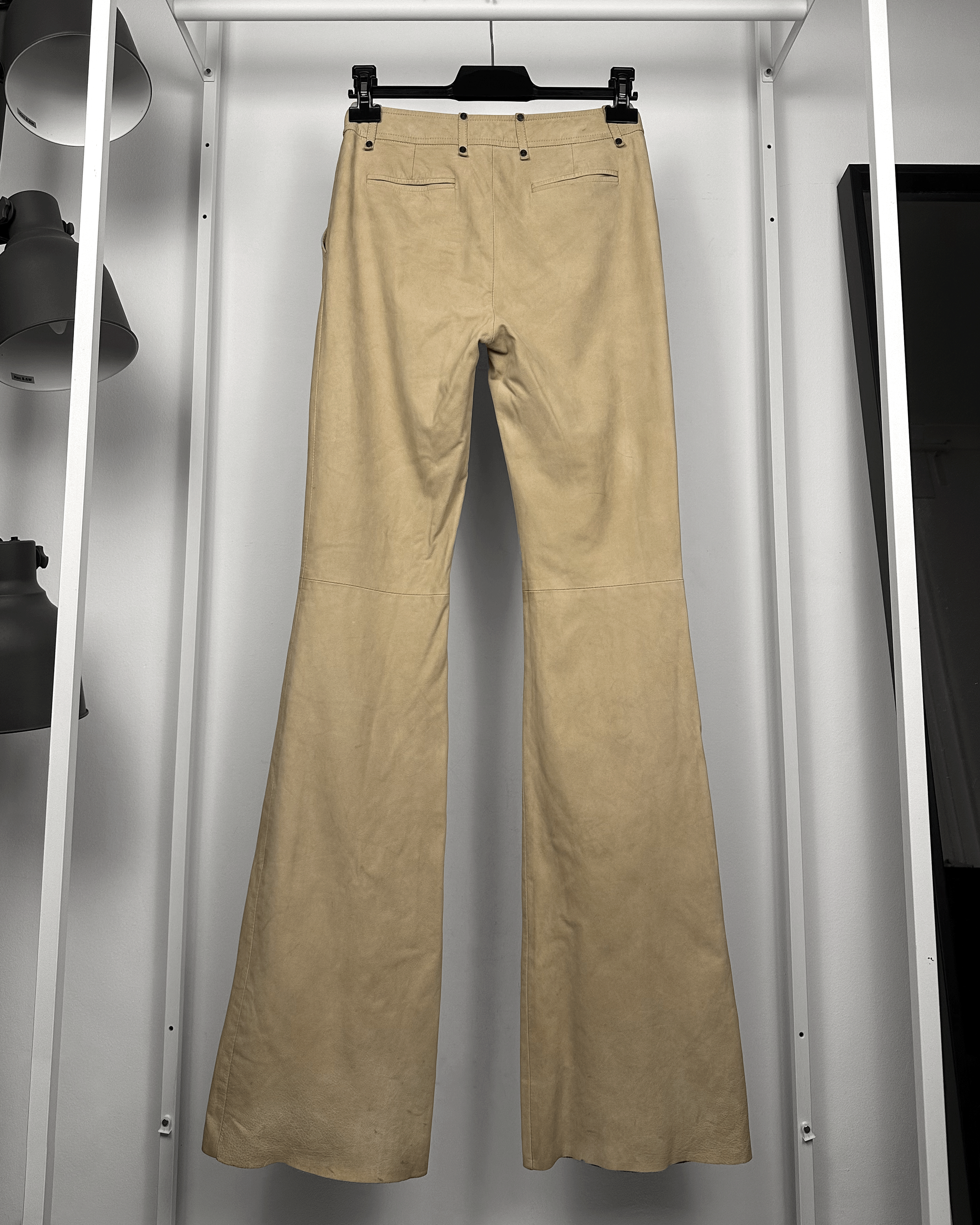 Gucci Gucci Tom Ford Cream Leather Flared Pants Size US 28 / EU 44 - 2 Thumbnail