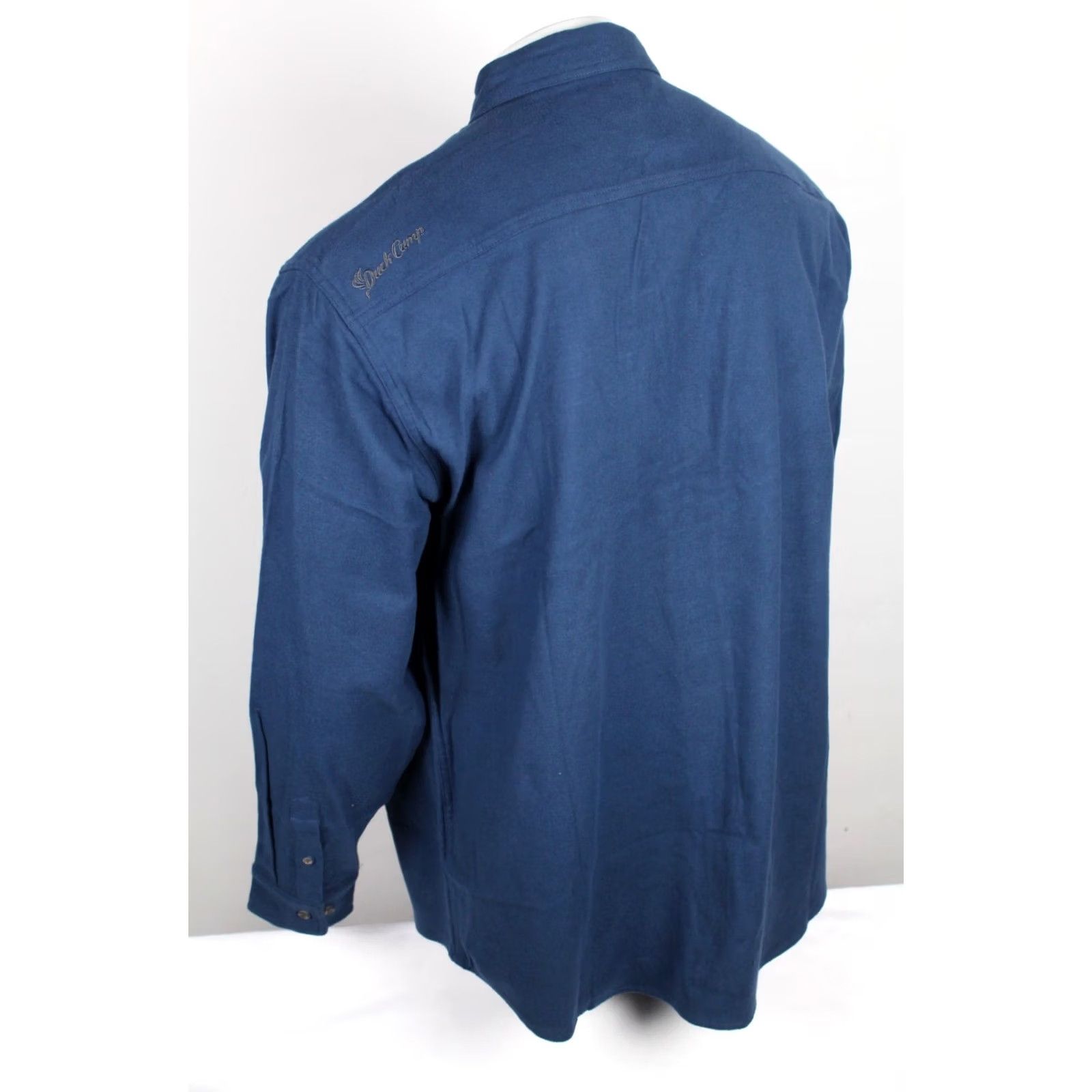 Vintage Duck Camp Men’s Camp Shirt Flannel Long Sleeve 2XL Navy CS300 Blue 97% Cotton 3% Spandex Button-Up Pockets Solid Casual Workwear Shirt Size US XXL / EU 58 / 5 - 2 Thumbnail