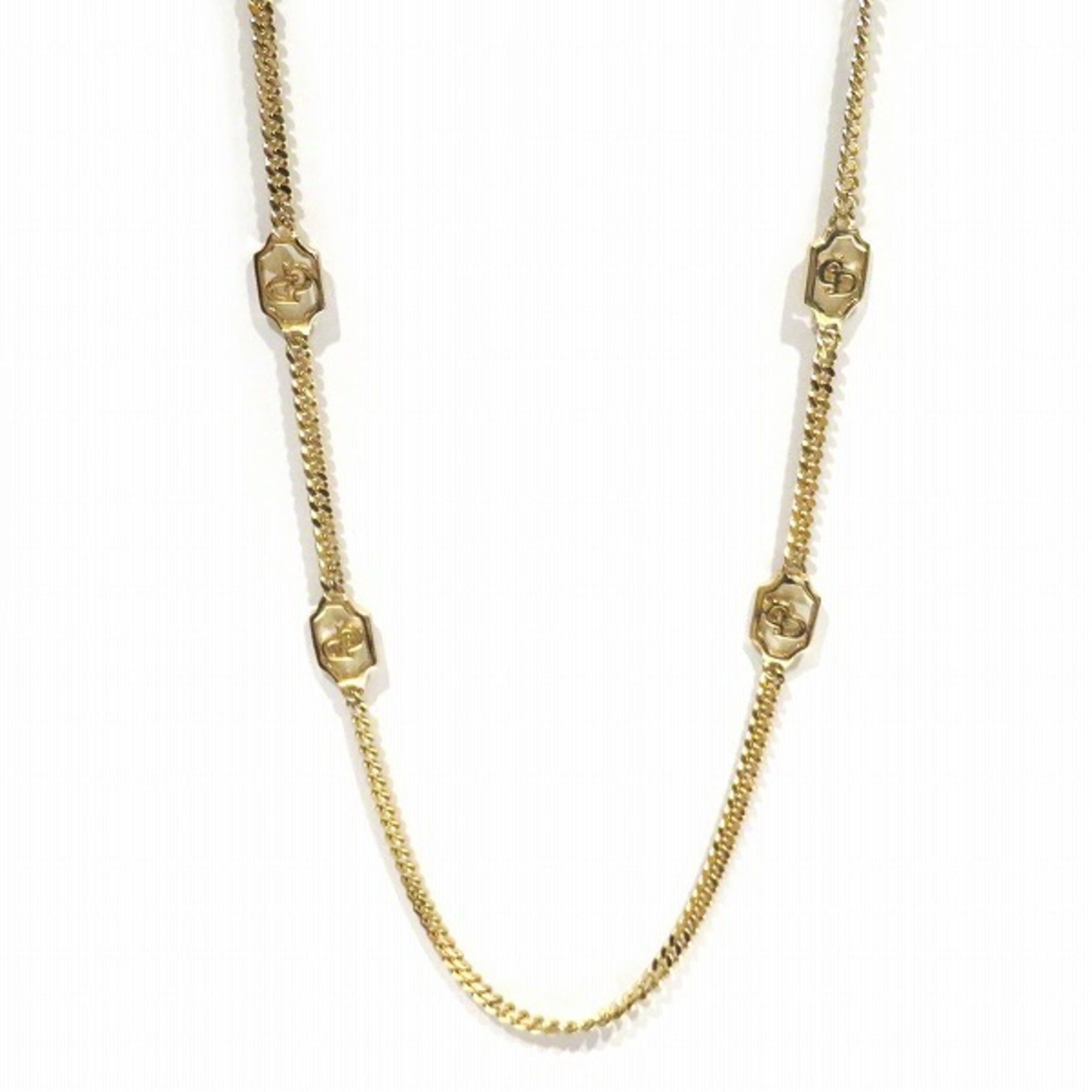 Dior Christian Dior logo motif long chain gold GP necklace for women. Size ONE SIZE - 1 Thumbnail