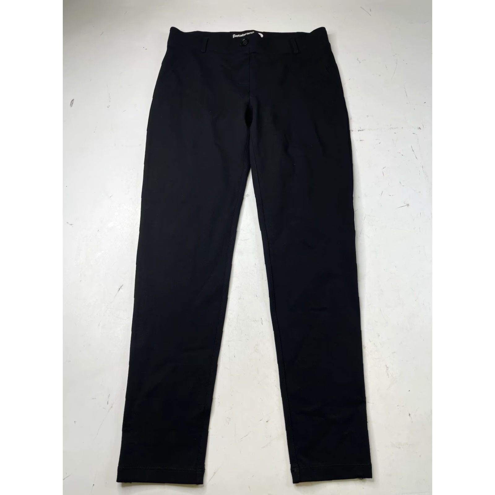 Vintage Betabrand Dress Pants Womens Medium Black Tapered Knit Classic Regular Flat Front Wide Range “No rips or stains” (omit quotes) Size 32" / US 10 / IT 46 - 2 Thumbnail