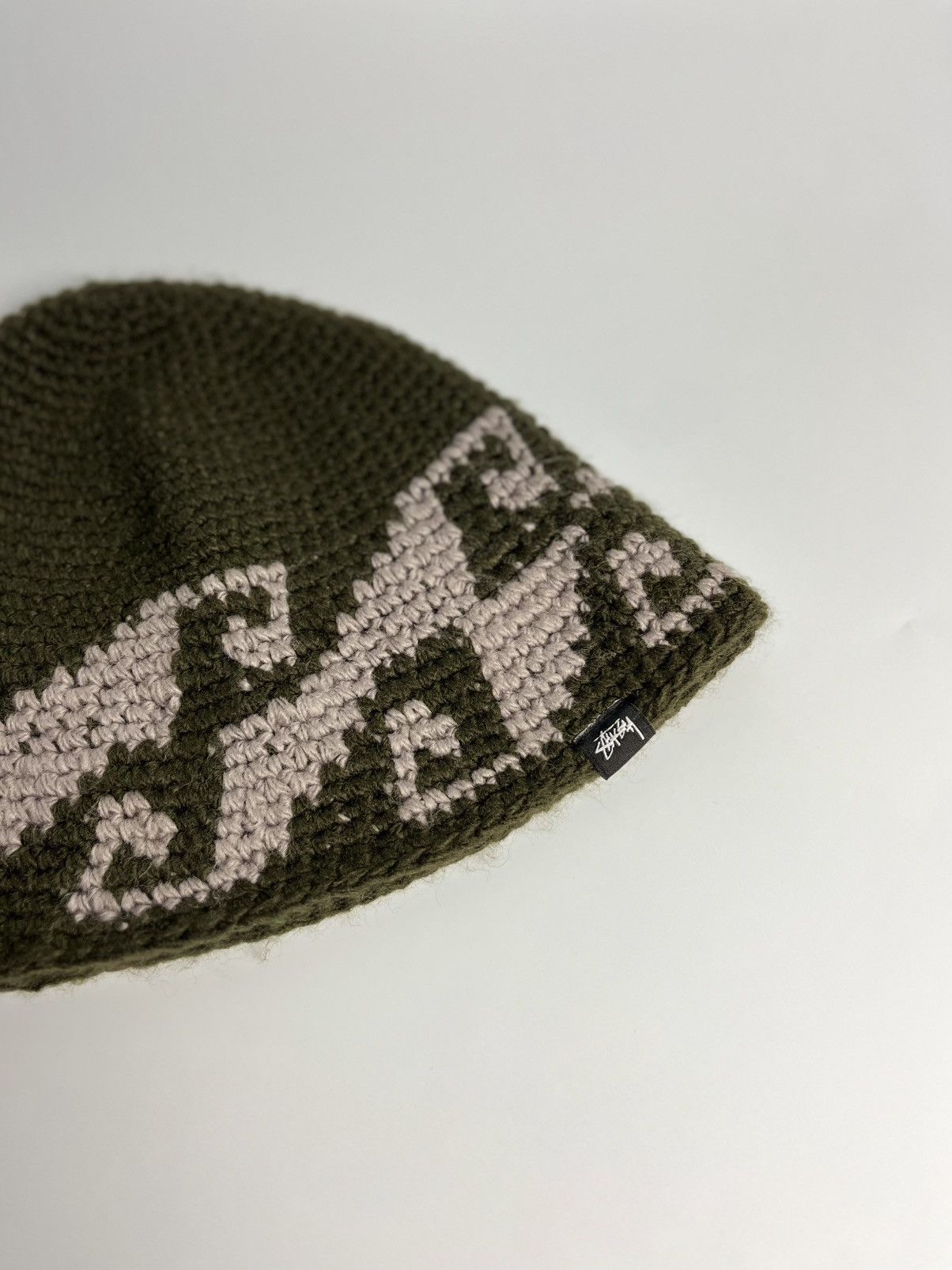 Stussy Waves Knit Bucket Hat - Olive