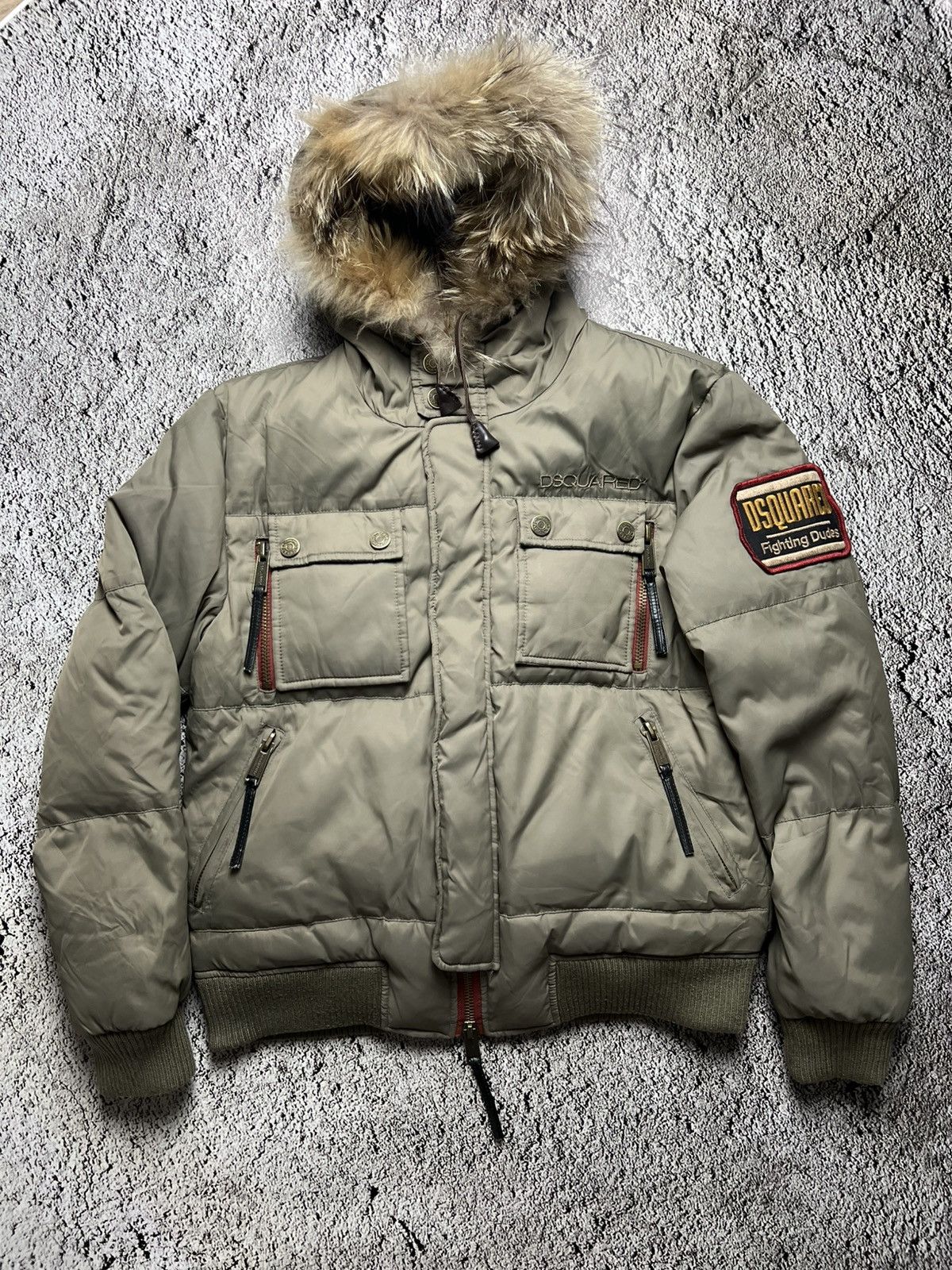 Dsquared2 Dsquared2 fighting dudes down jacket MA1 style fur bomber Size M / US 6-8 / IT 42-44 - 1 Thumbnail