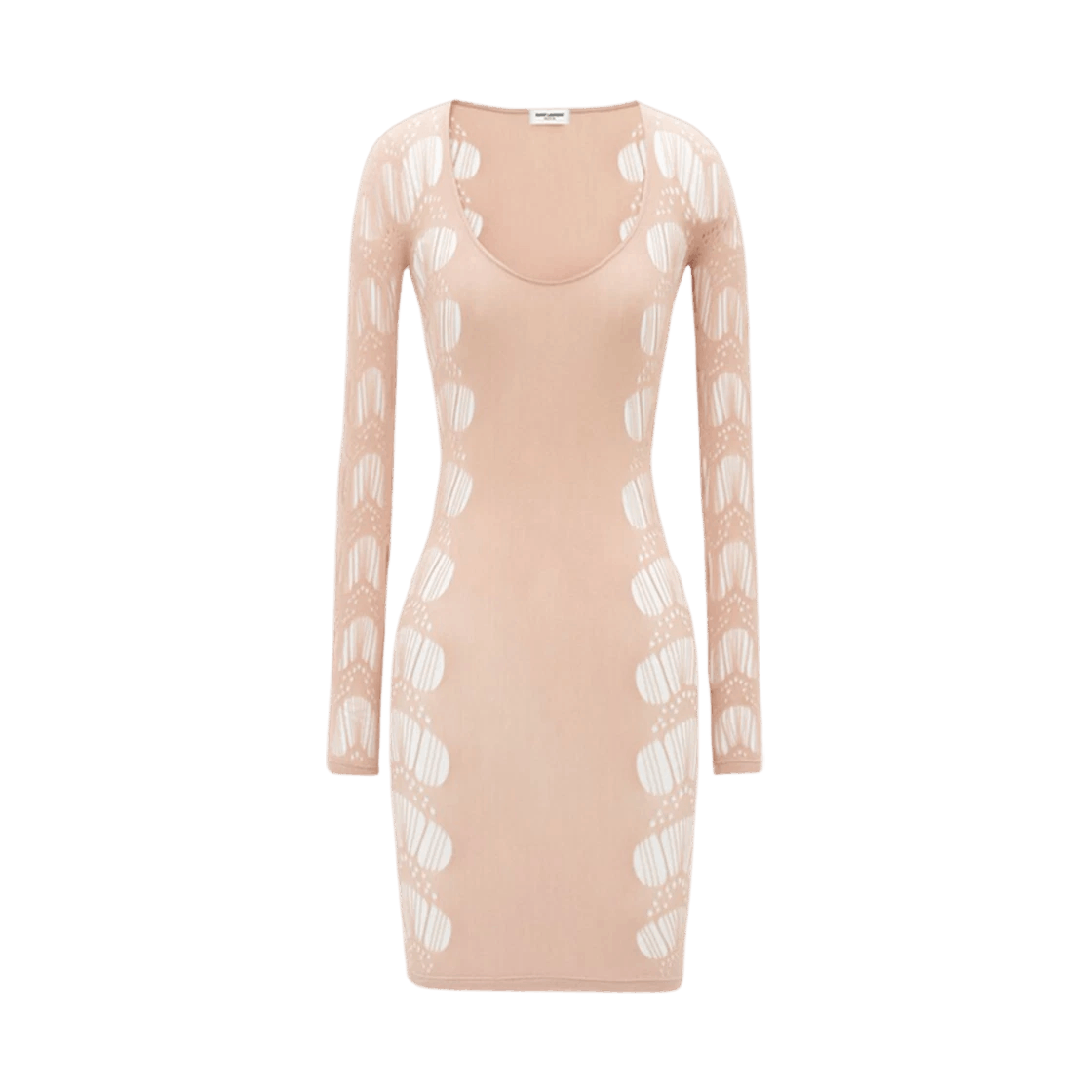 Saint Laurent Paris o1bcso1str1125 Dress In Ladder Knit jersey in Beige Size S / US 4 / IT 40 - 1 Thumbnail