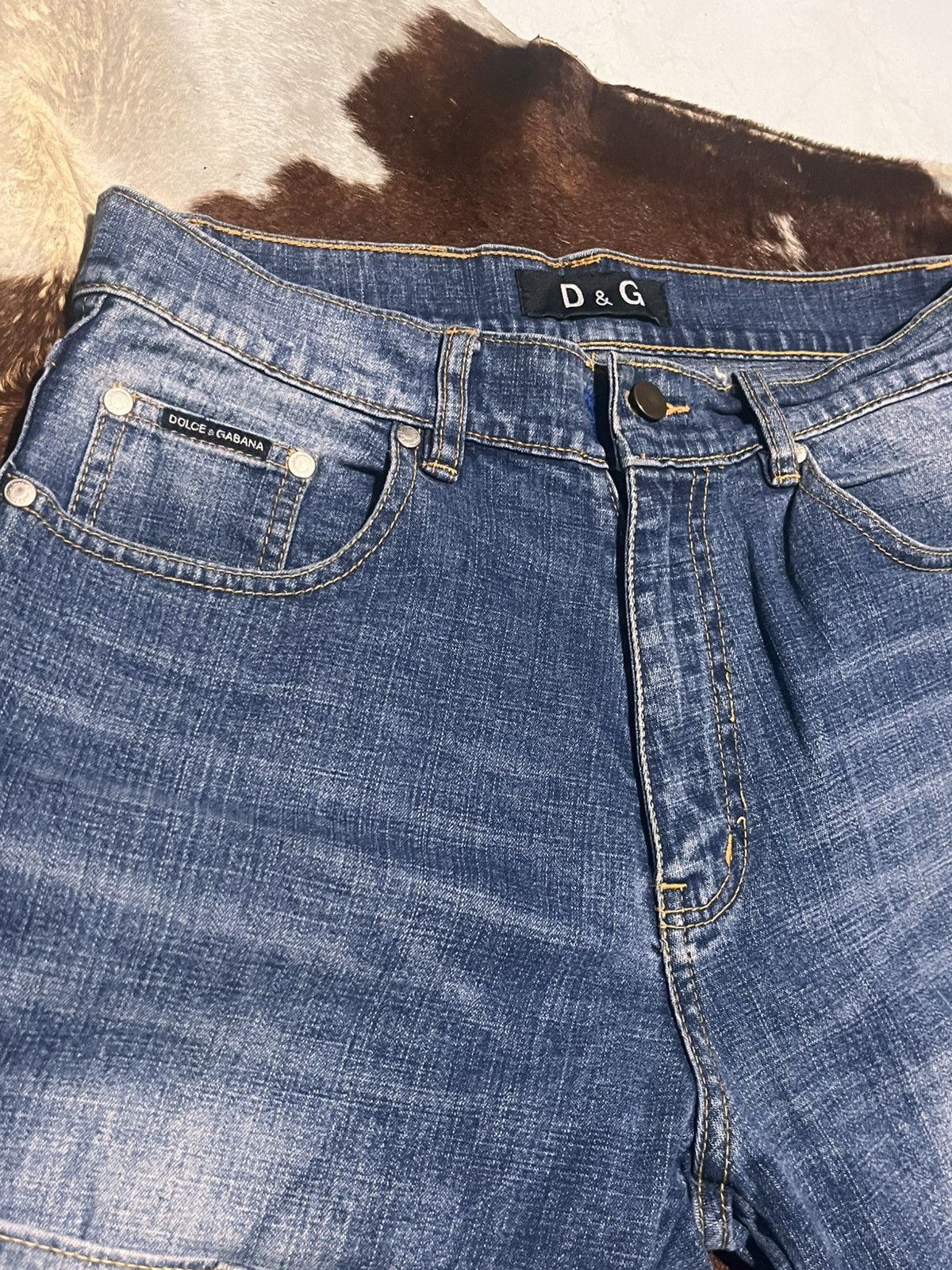 Dolce & Gabbana Vintage Dolce and Gabbana distressed double waisted jeans Size US 29 - 4 Thumbnail