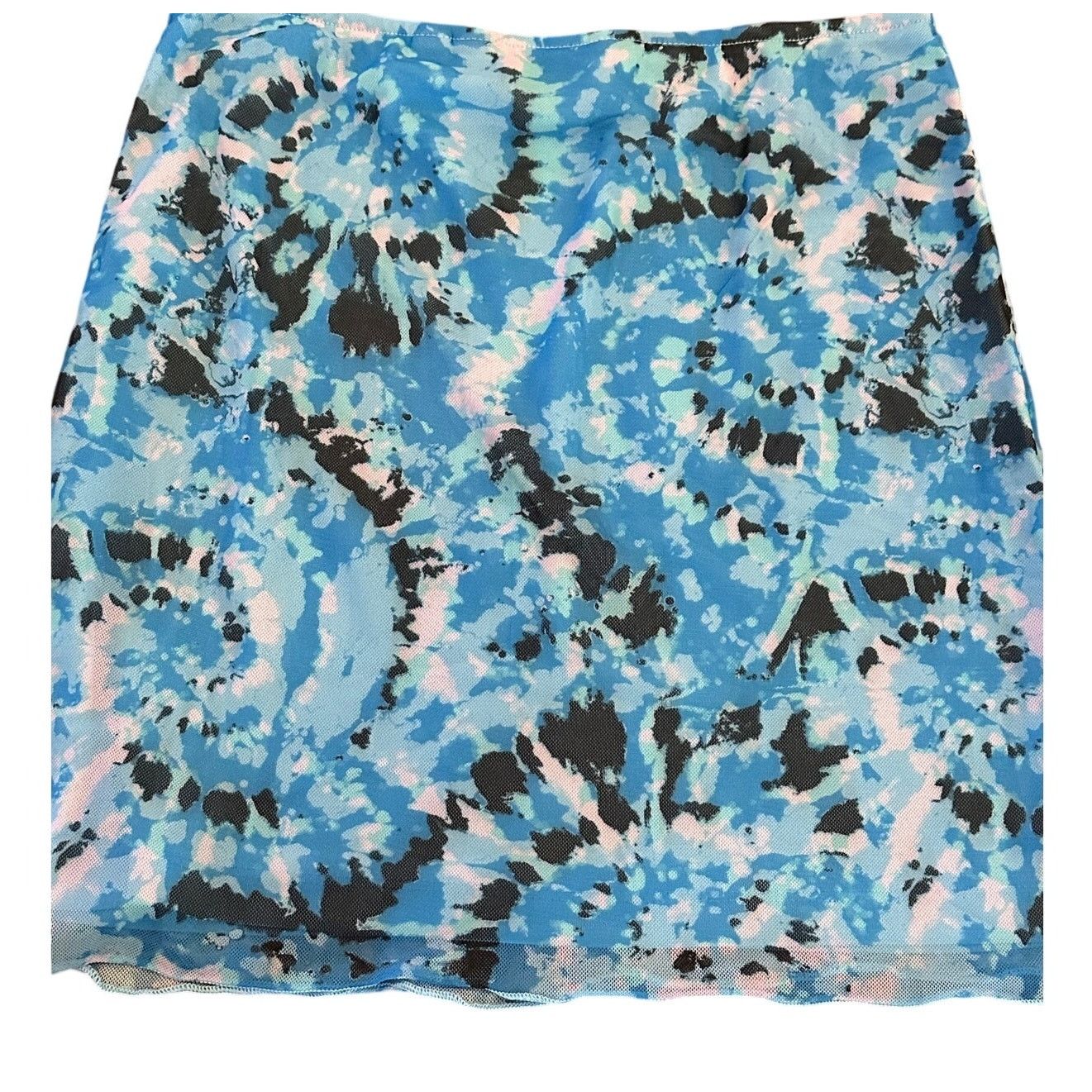 Other Something New Women's Serena Mesh Blue Black Mini Skirt XS Size 24" / US 00 / IT 34 - 6 Thumbnail