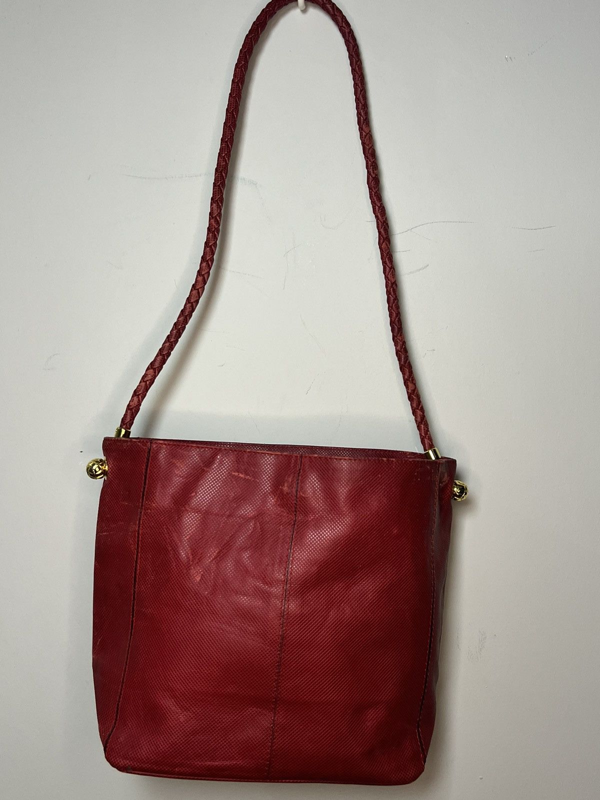Bottega Veneta Bottega Veneta Red Leather Braided Strap Size ONE SIZE - 1 Thumbnail