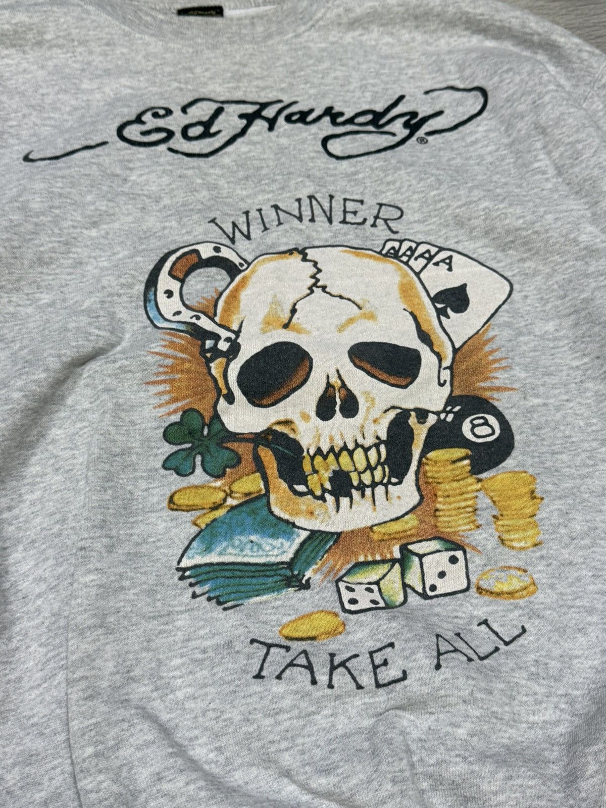 Ed Hardy Ed Hardy vintage skull big logo winner take all sweatshirt Size US L / EU 52-54 / 3 - 4 Thumbnail
