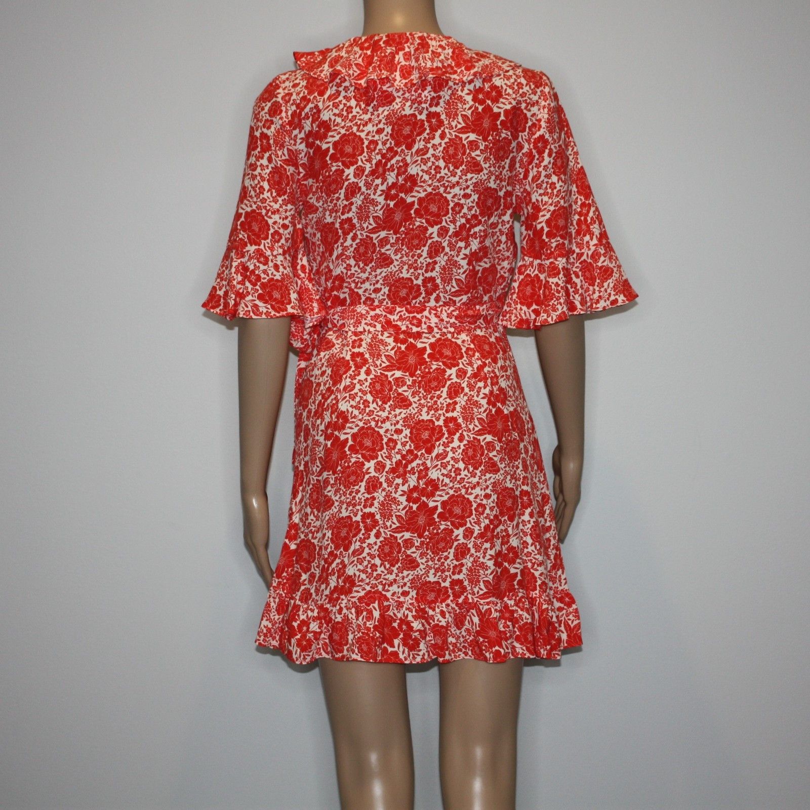 Topshop Floral Print Ruffle Wrap Mini Dress in Petite US 2 NWT $75 Size XS / US 0-2 / IT 36-38 - 10 Thumbnail