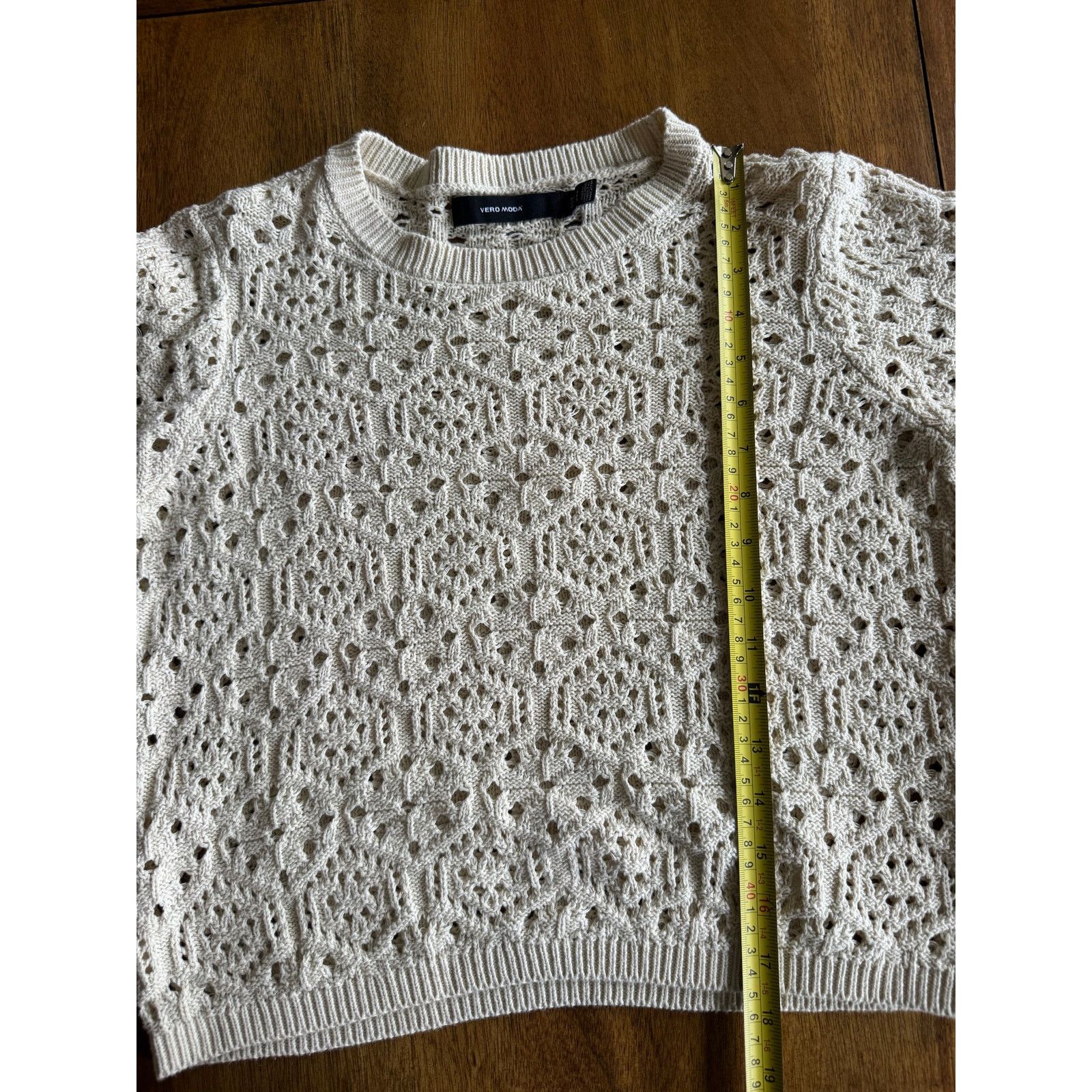 Other Vero Moda Cream Crochet Knit Sweater Size S Coquette Size S / US 4 / IT 40 - 7 Thumbnail