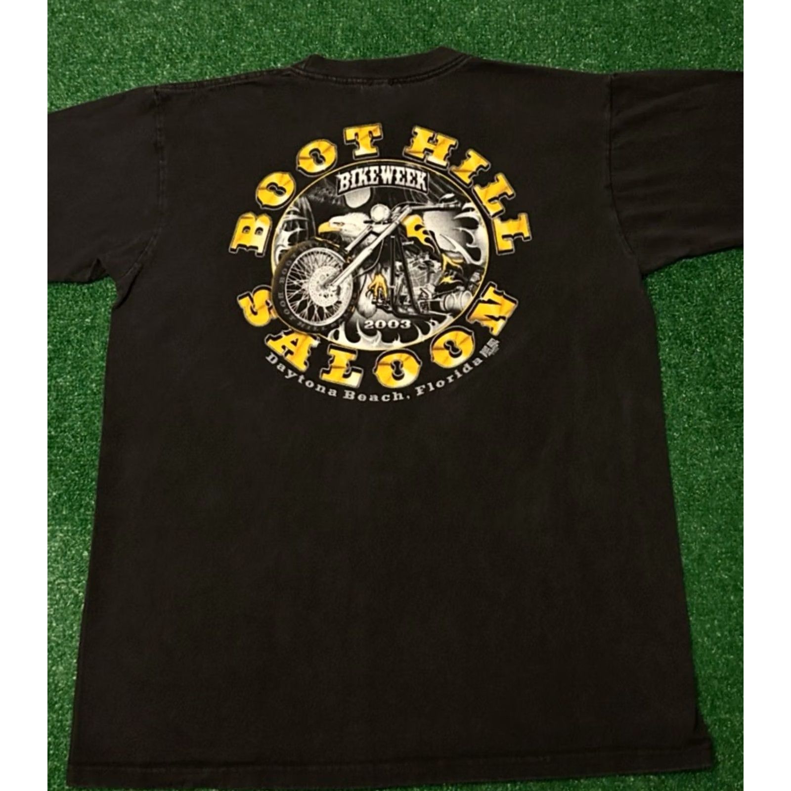 Vintage VINTAGE Boothill Saloon Biker Daytona Bike Week 2003 Y2K VTG Shirt Mens L Black Short Sleeve T-Shirt Mens L Size US L / EU 52-54 / 3 - 4 Thumbnail