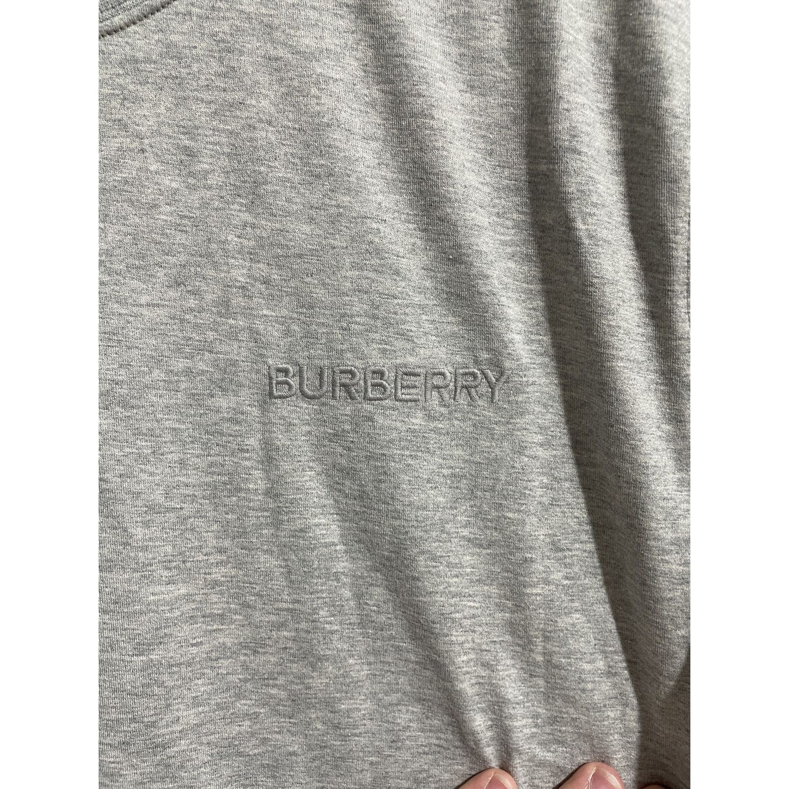 Burberry BURBERYY EMBROIDERED LOGO TSHIRT GREY SIZE XL PREOWNED Size US XL / EU 56 / 4 - 6 Thumbnail