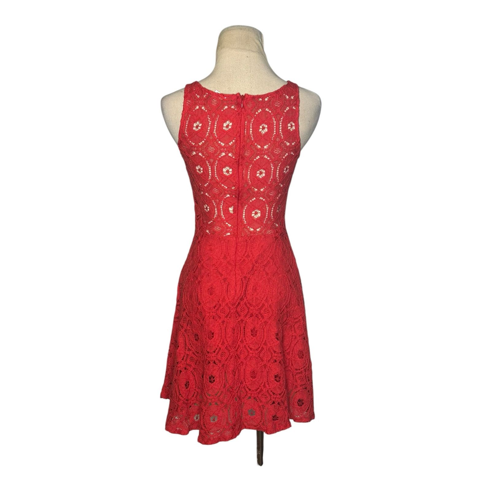 BB Dakota BB Dakota red lace fit and flare mini dress size 0 Size XS / US 0-2 / IT 36-38 - 2 Thumbnail