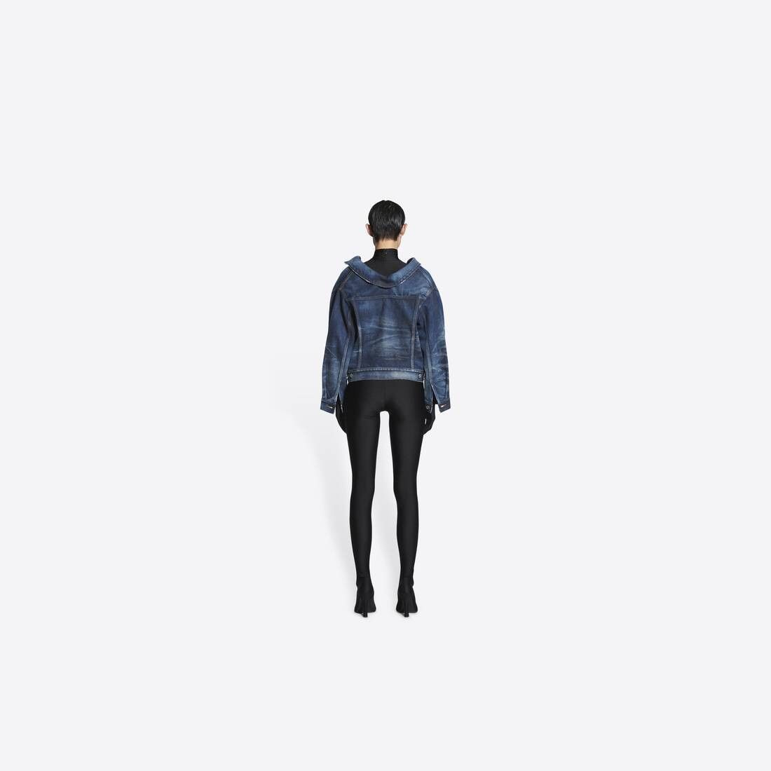 Balenciaga o1mt1gz1124 Swing Jacket in Blue Size L / US 10 / IT 46 - 4 Thumbnail