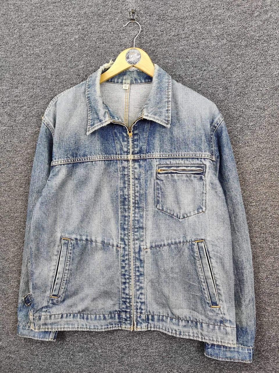 Uniqlo Vintage Thrashed Uniqlo Distressed Zipper Denim Jacket Size US XL / EU 56 / 4 - 2 Thumbnail