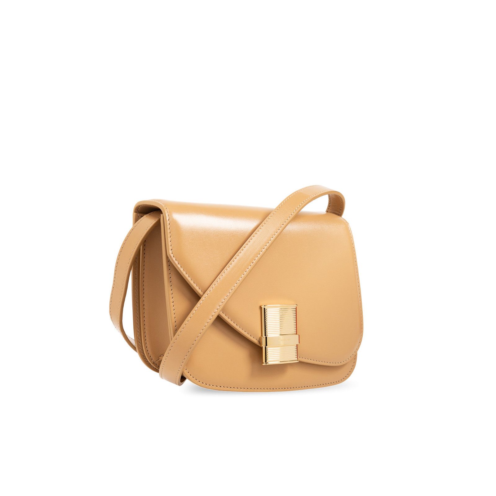 Salvatore Ferragamo FERRAGAMO Fiamma XS Light Camel Leather Crossbody Bag New & Size ONE SIZE - 3 Thumbnail