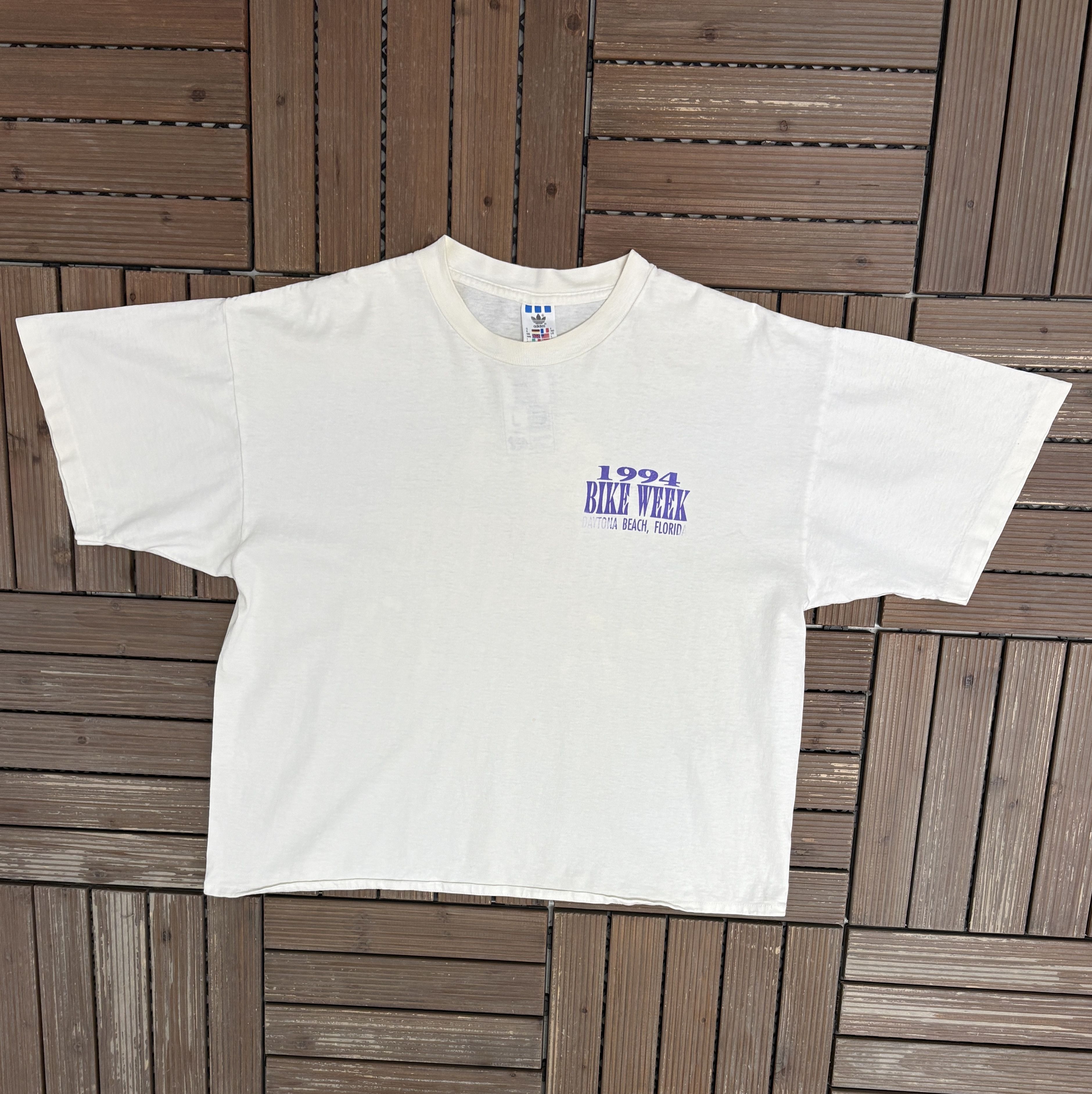 Adidas Daytona Beach Bike Week 1994 Vintage White T-Shirt Tee Size US L / EU 52-54 / 3 - 3 Thumbnail