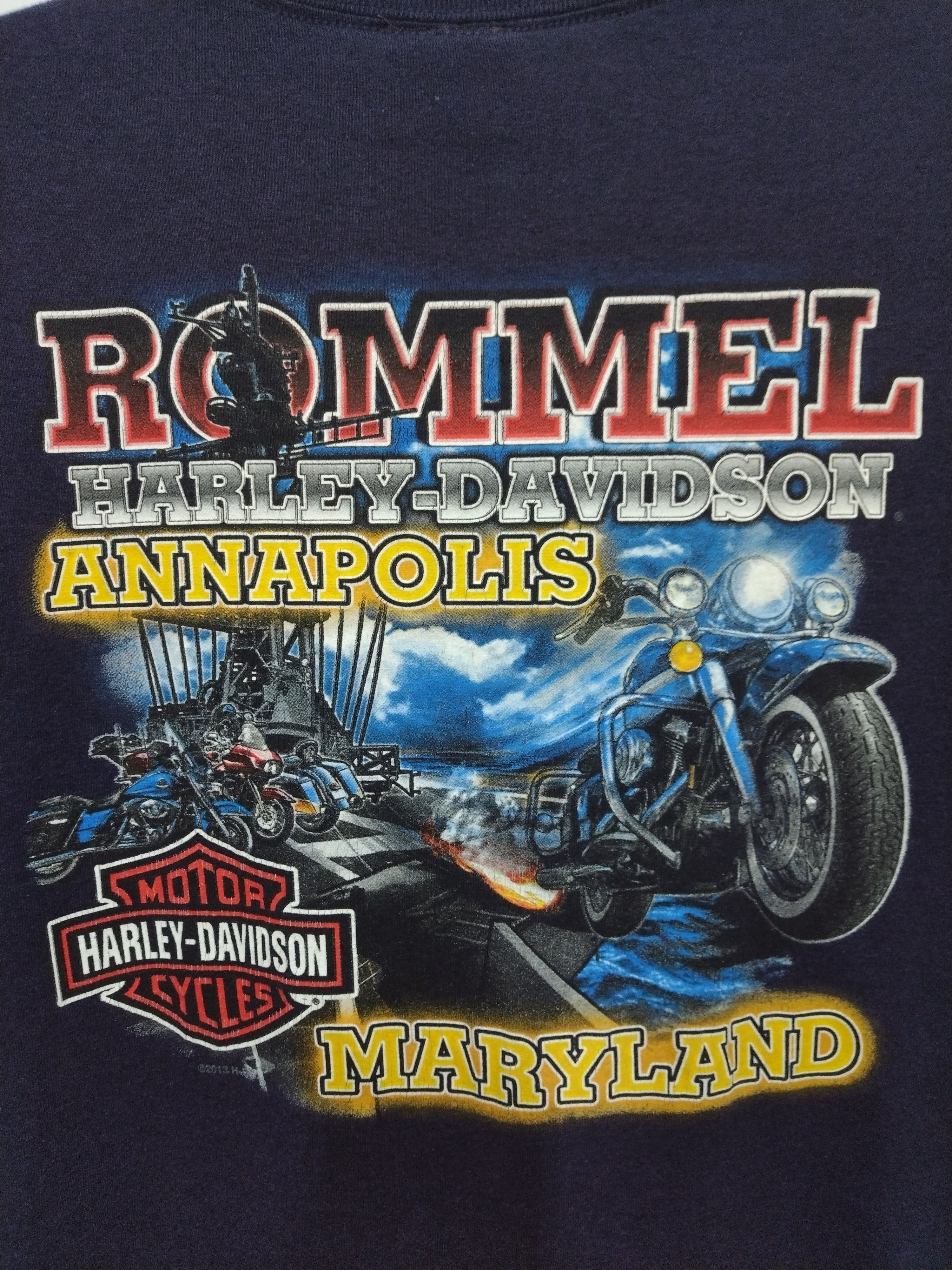 Harley Davidson × Vintage 2013 Harley Davidson style 3D HD eagle ROMMEL MARYLAND Size US XL / EU 56 / 4 - 10 Thumbnail