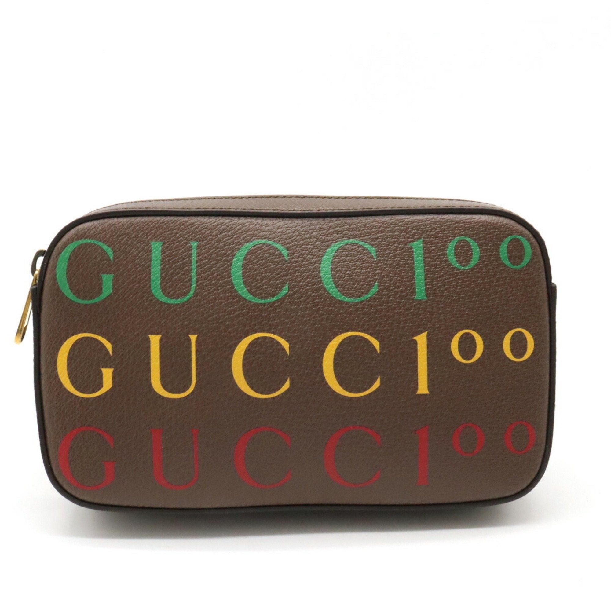 image of Gucci 100Th Anniversary Belt Bag, Waist Body Clutch, Leather, Dark Brown, 602695, Women's