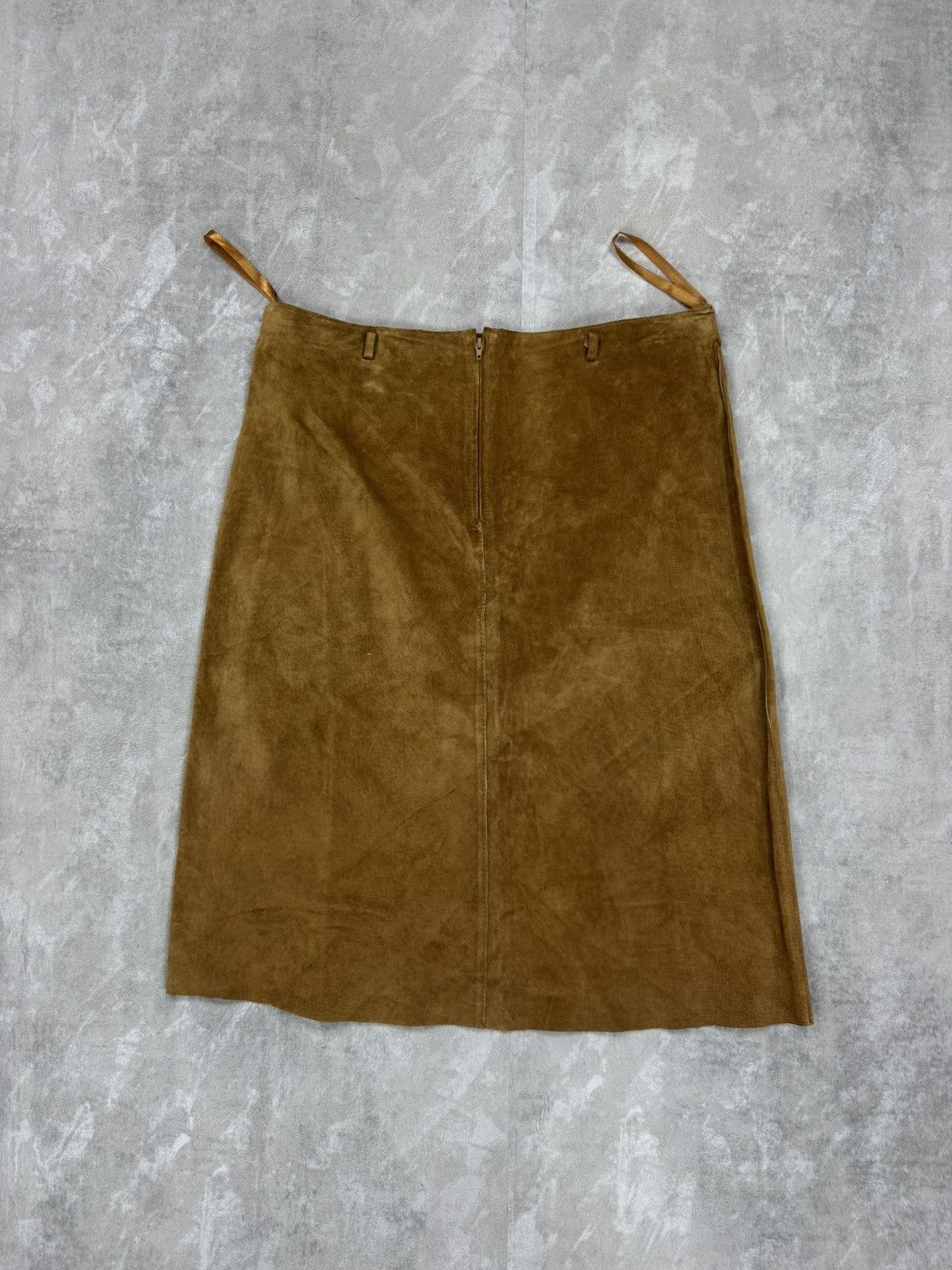 Other outer edge suede skirt vintage midi skirt western cowgirl Size 32" / US 10 / IT 46 - 2 Thumbnail