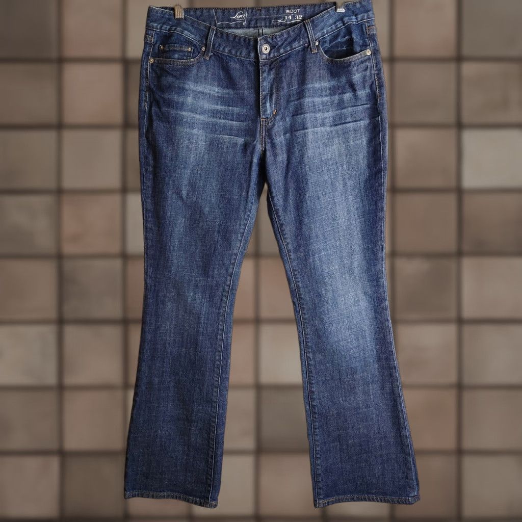 Levi's Levi's Jeans Womens Dark Wash Mid Rise Bootcut 14 Regular 5-Pocket Denim Stretch Pockets Zip Fly Blue Cowboy Western Jeans Mens? Size 36" / US 14 / IT 50 - 1 Thumbnail